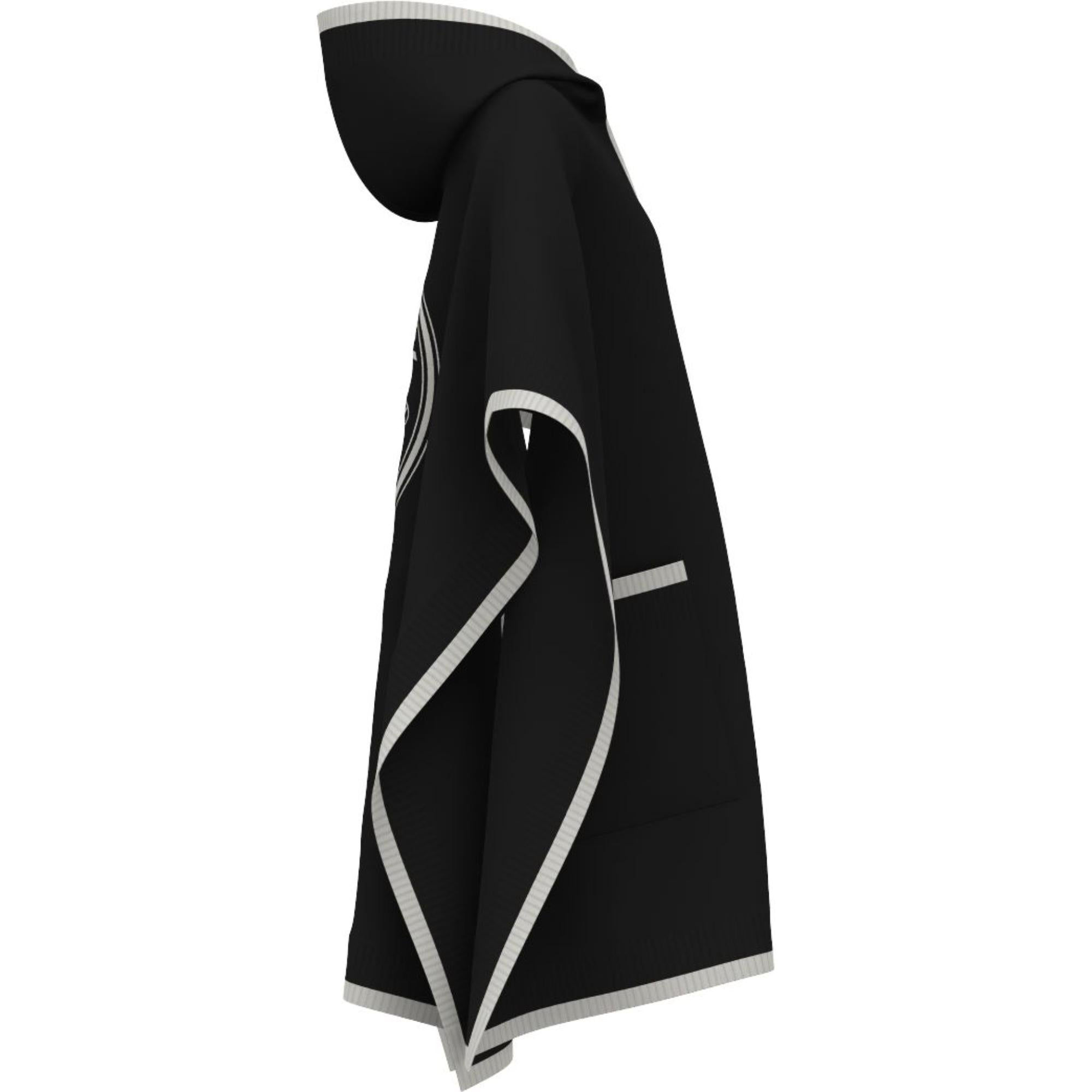 로고 그래픽 울 캐시미어 자카드 후드 케이프