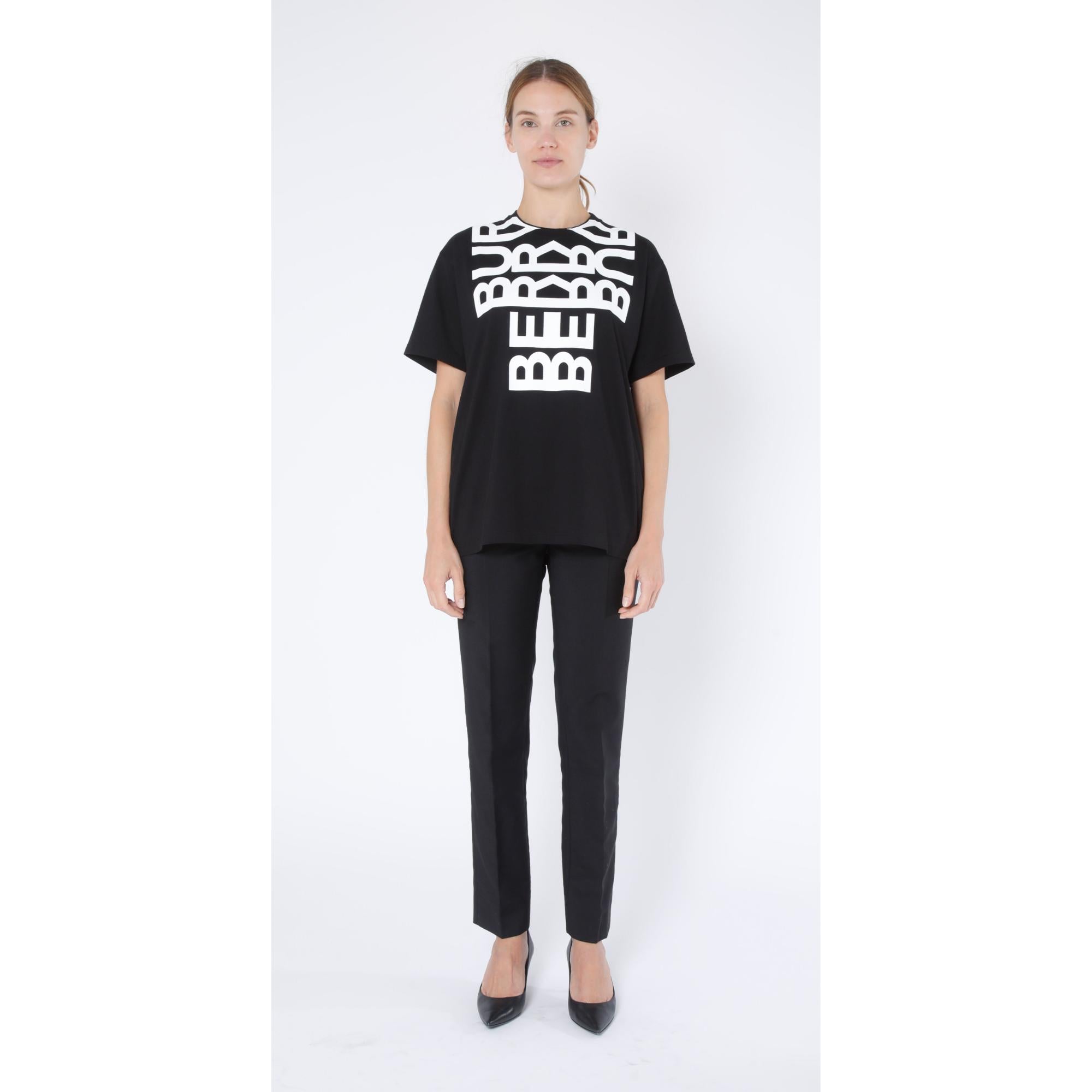 로고 프린트 코튼 오버사이즈 티셔츠