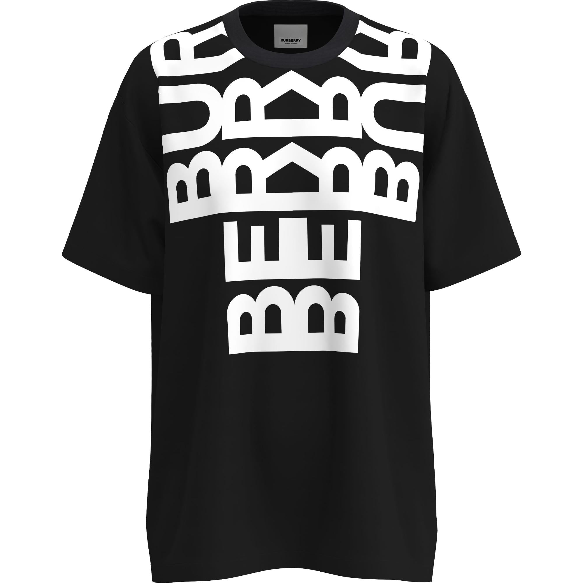 로고 프린트 코튼 오버사이즈 티셔츠