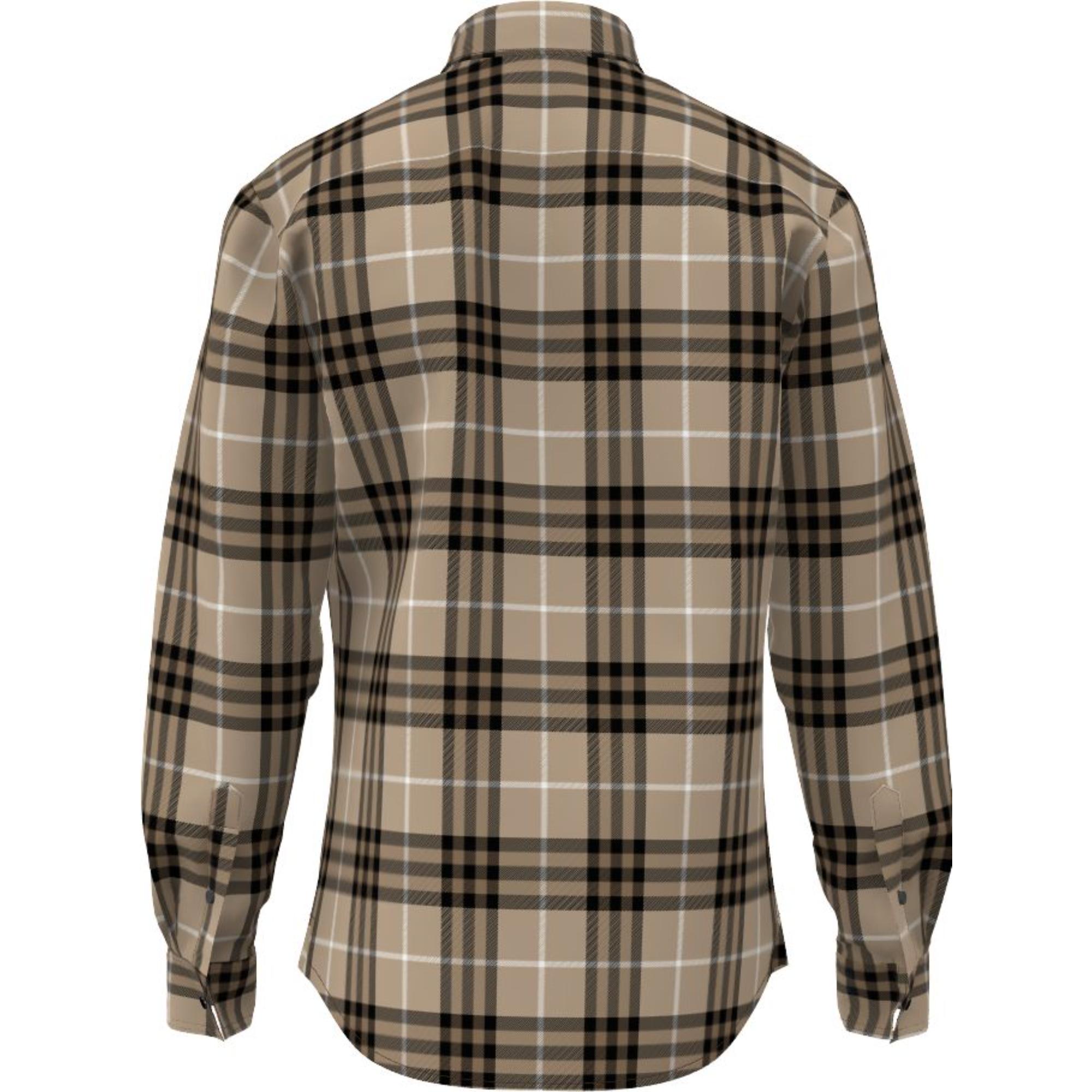 버튼 다운 칼라 체크 코튼 셔츠