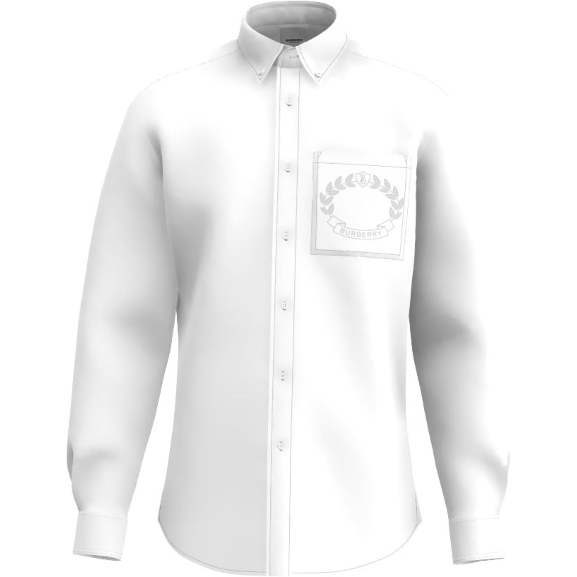 엠브로이더리 오크 리프 크레스트 스트레치 코튼 셔츠