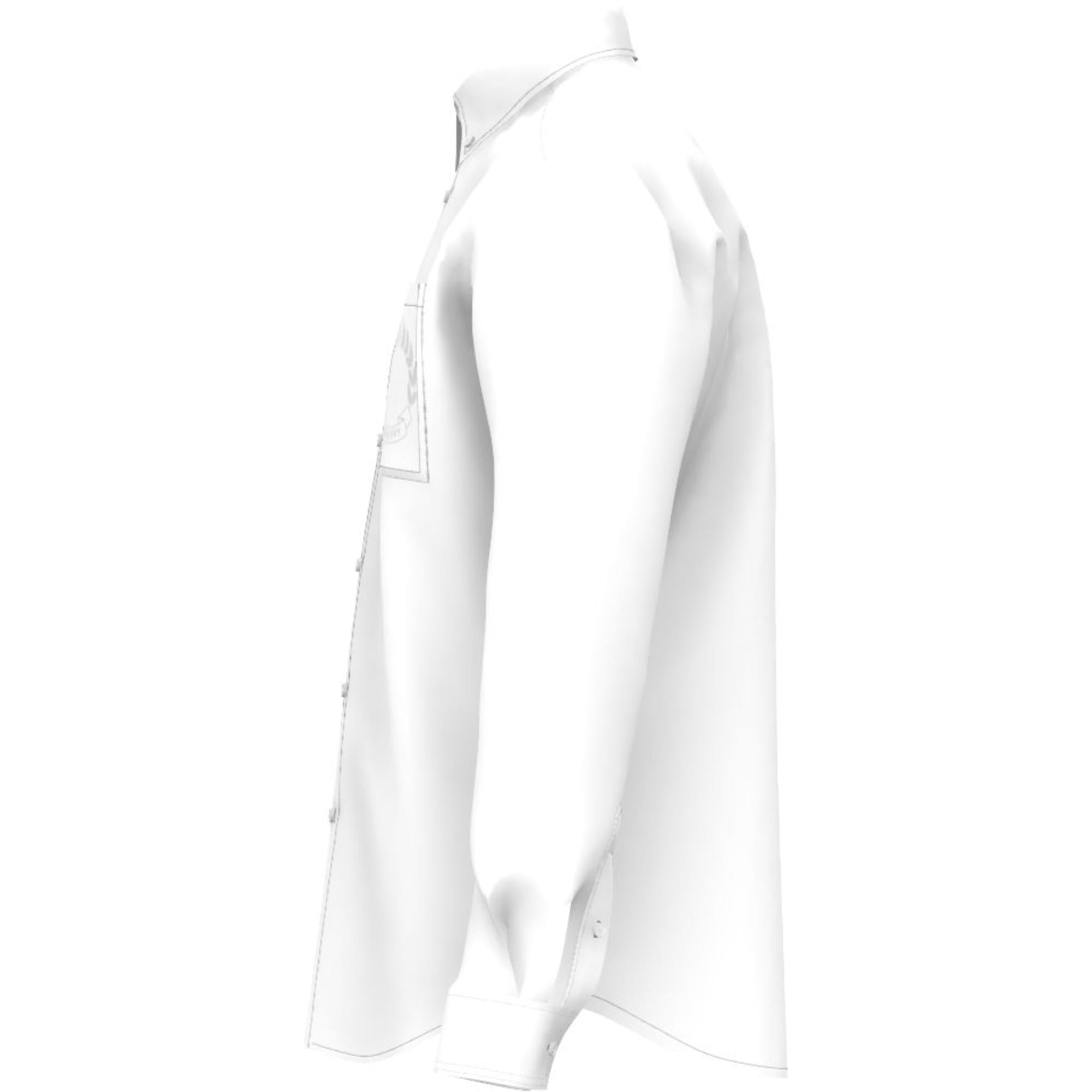 엠브로이더리 오크 리프 크레스트 스트레치 코튼 셔츠