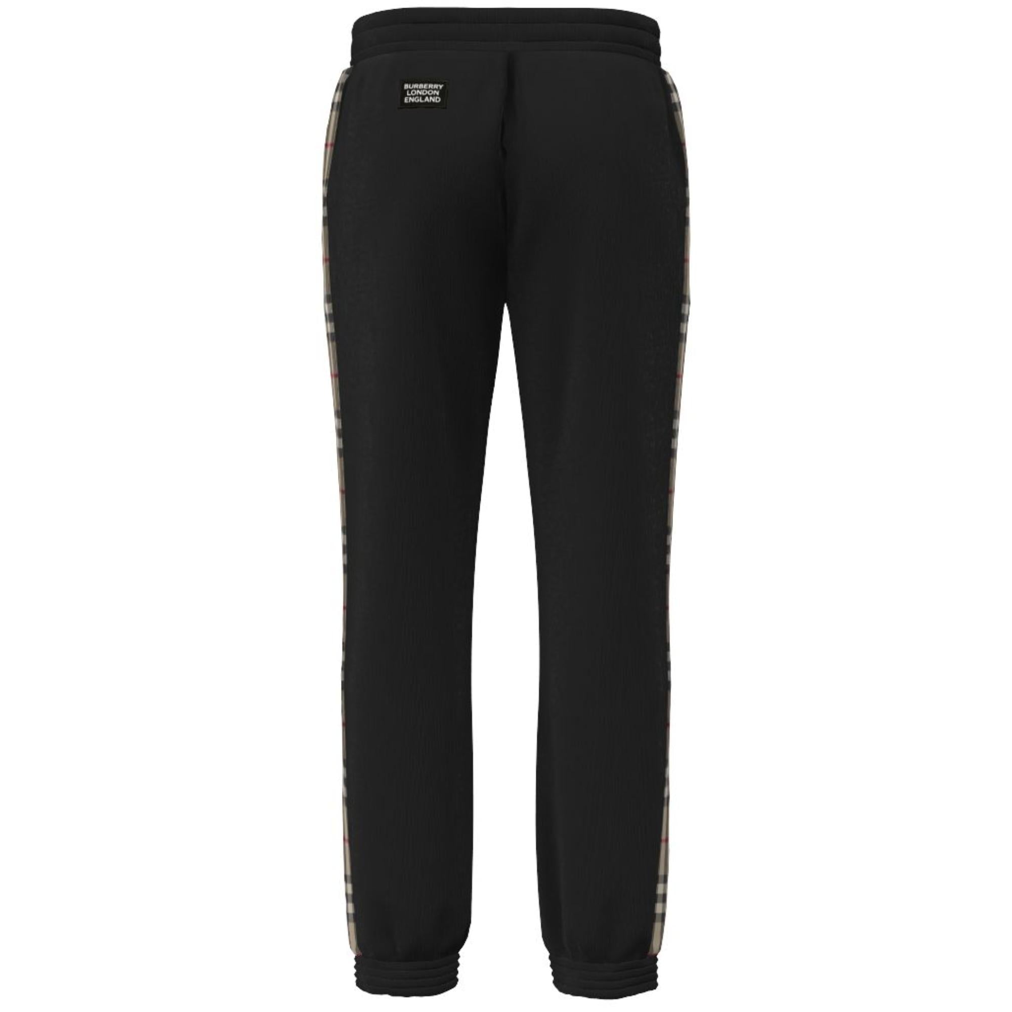 빈티지 체크 패널 코튼 조깅 팬츠