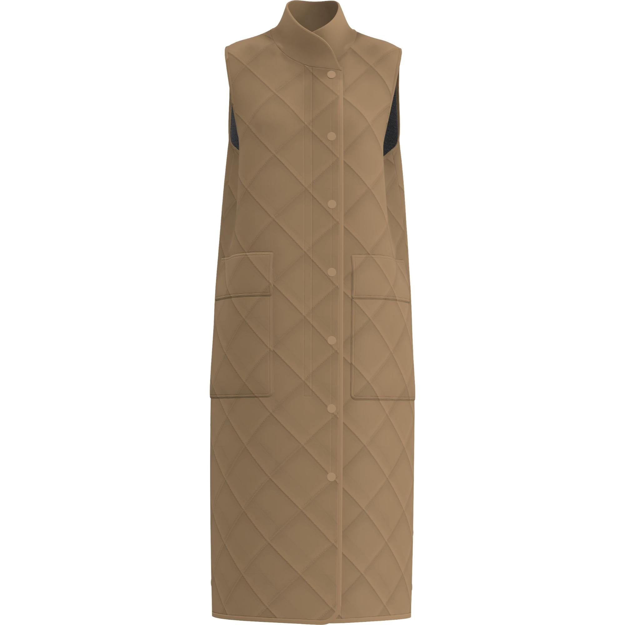 다이아몬드 퀼팅 코튼 개버딘 질레