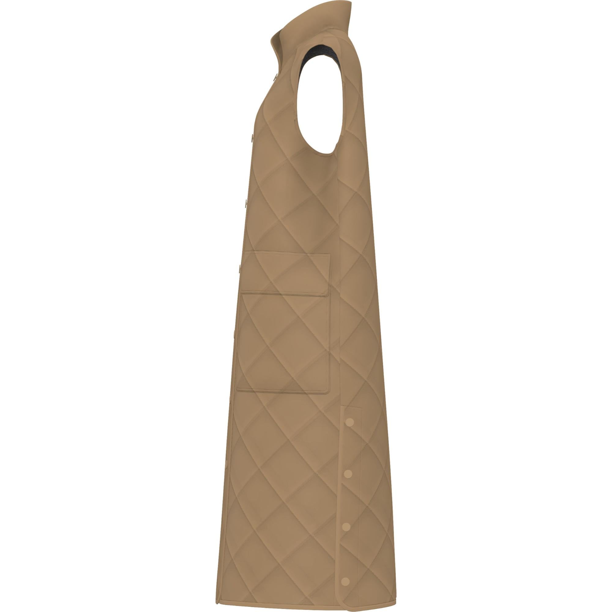 다이아몬드 퀼팅 코튼 개버딘 질레