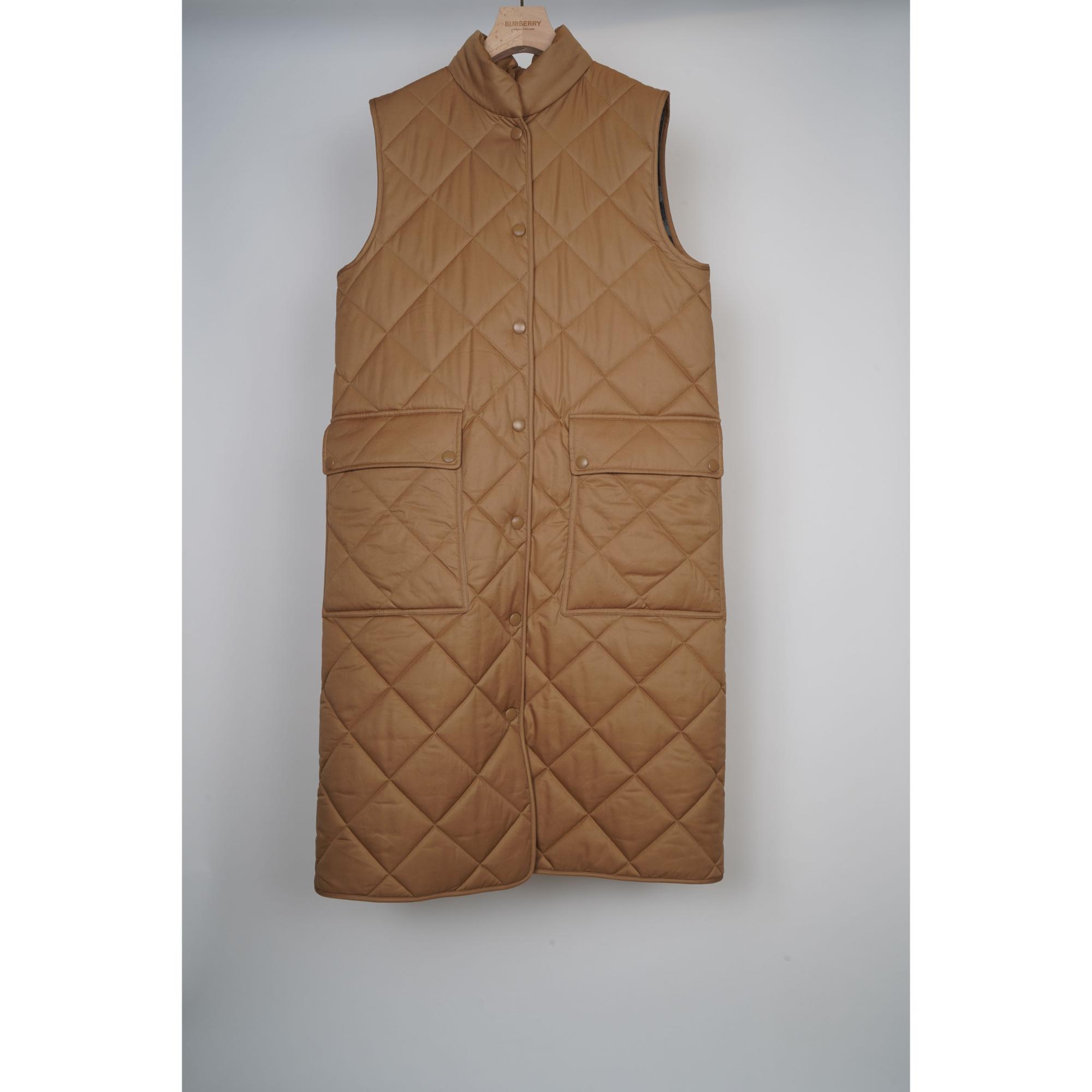 다이아몬드 퀼팅 코튼 개버딘 질레