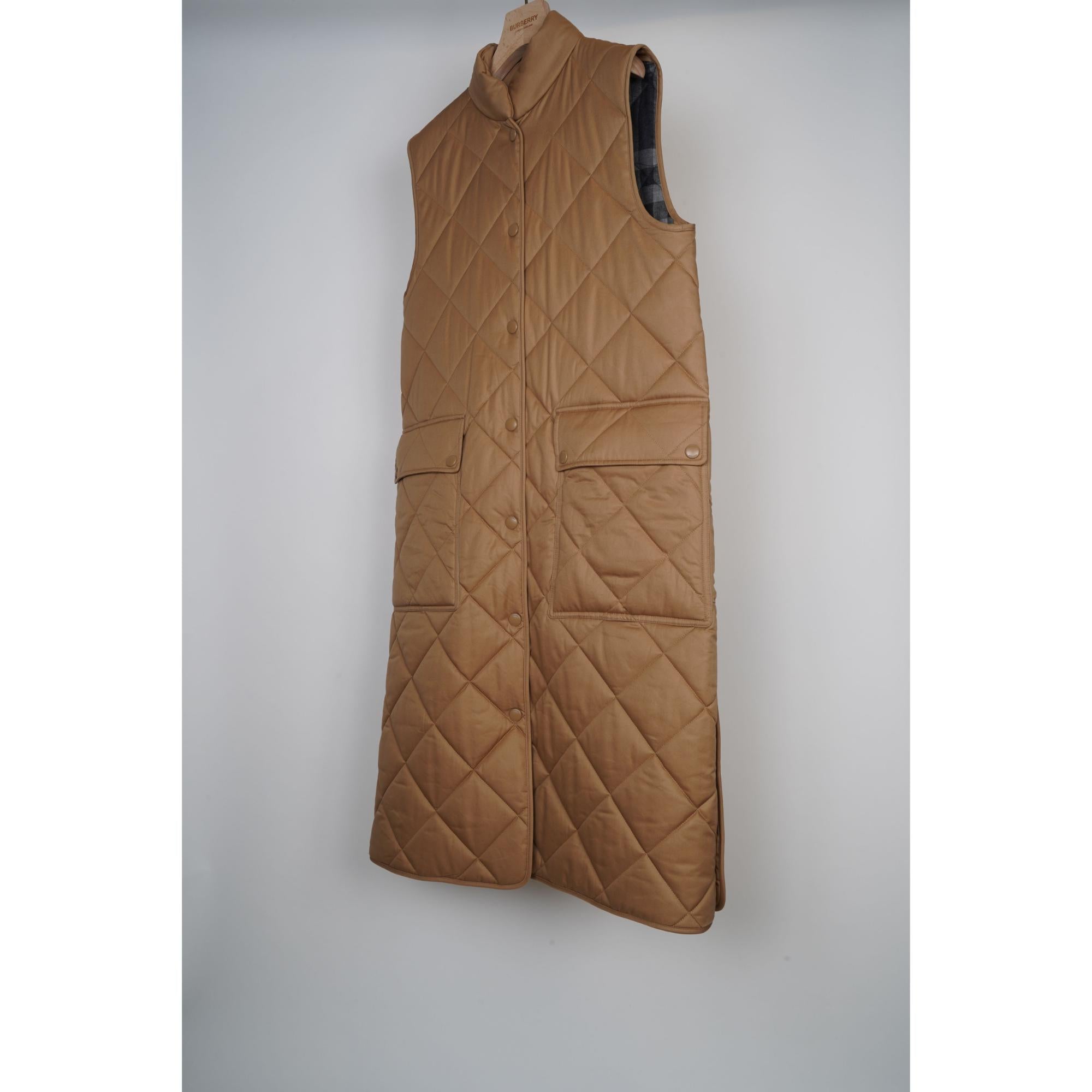 다이아몬드 퀼팅 코튼 개버딘 질레