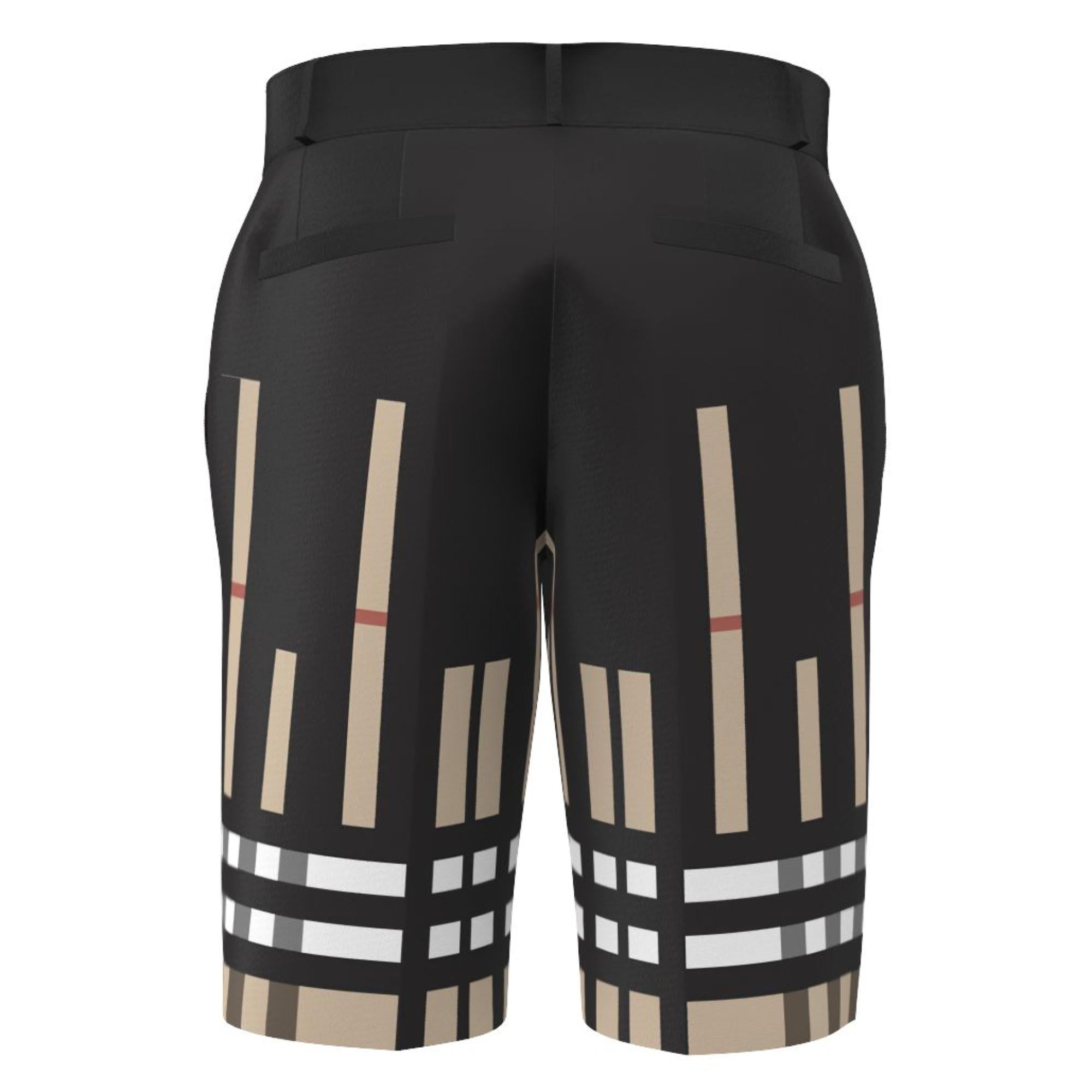 슬라이스 체크 실크 테일러드 쇼츠