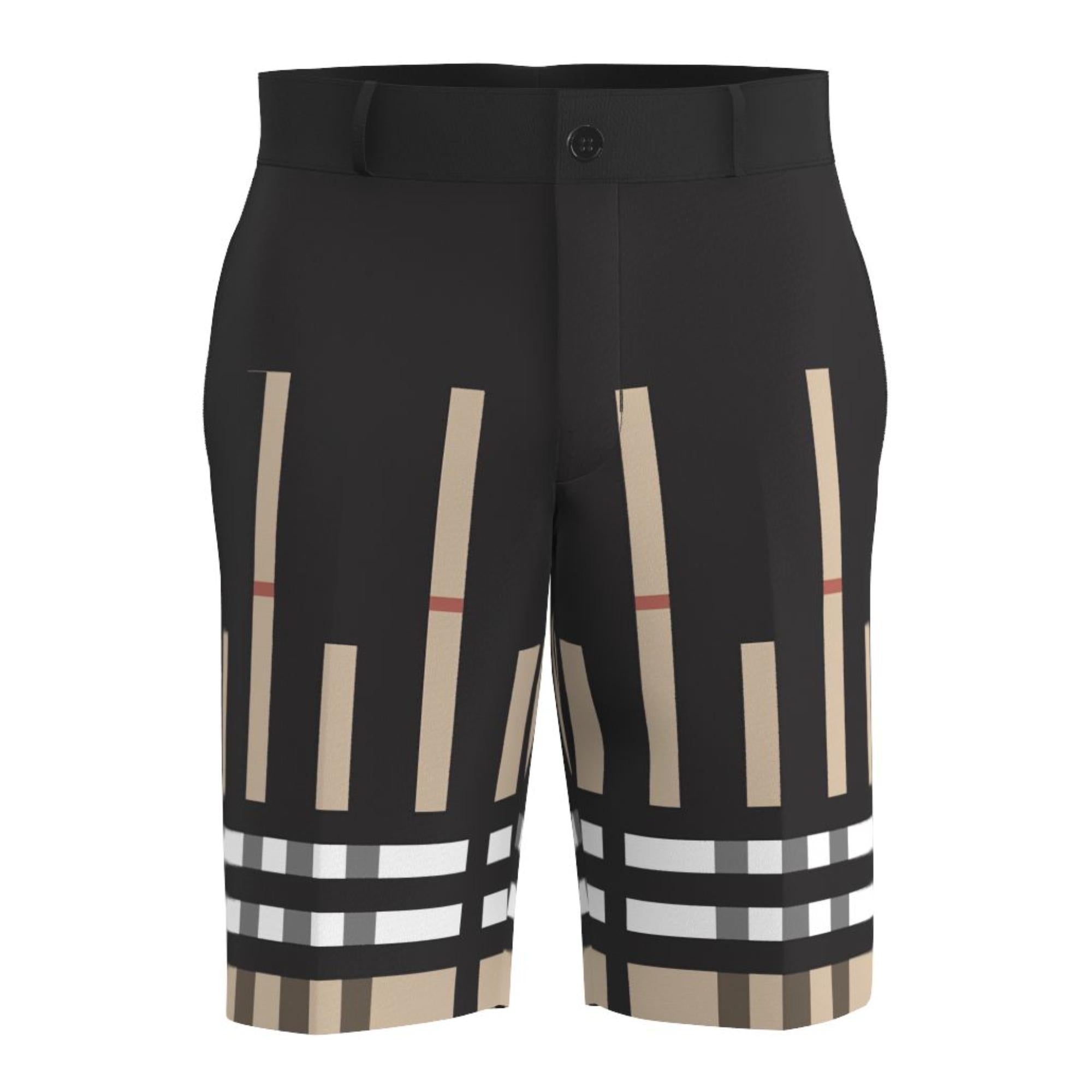 슬라이스 체크 실크 테일러드 쇼츠