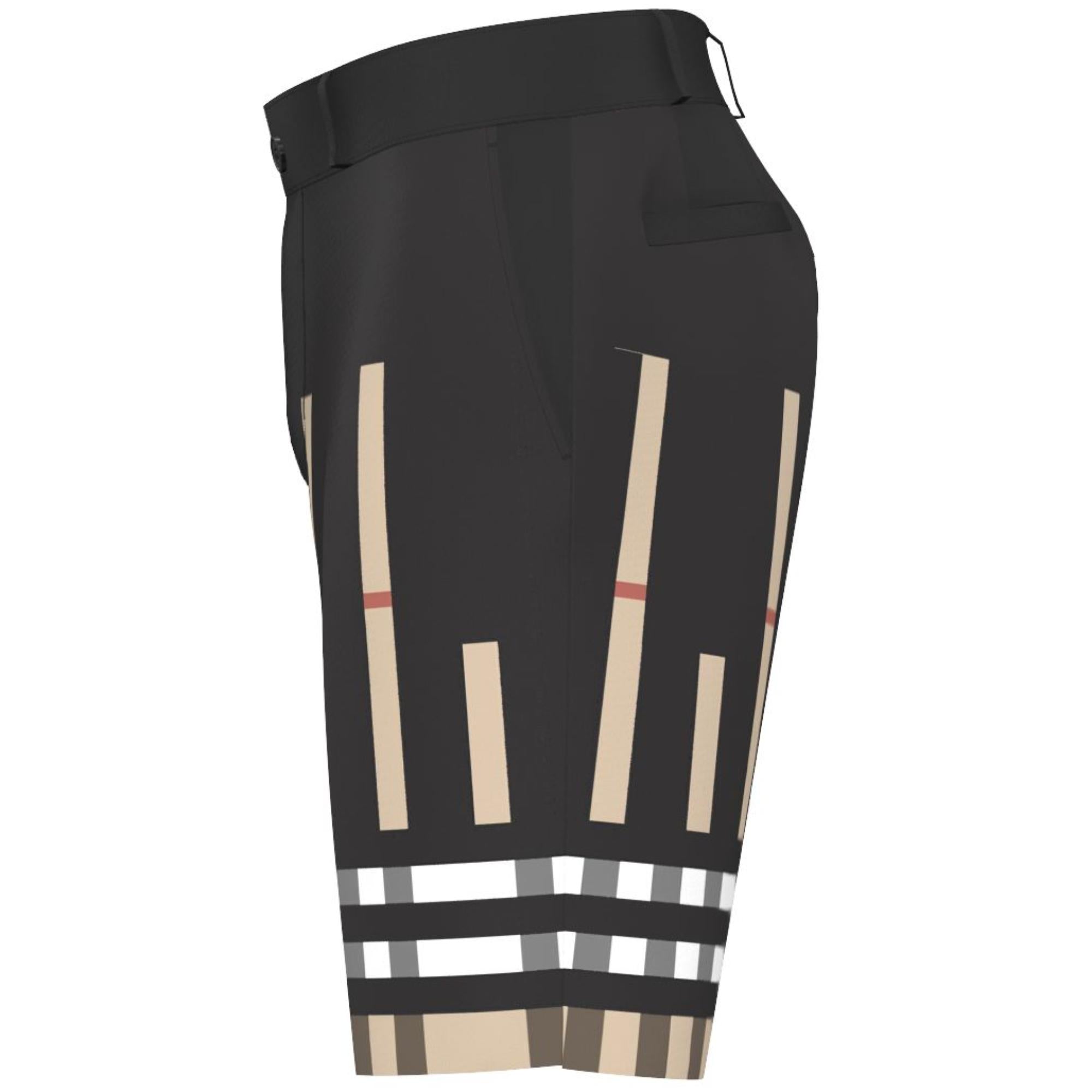 슬라이스 체크 실크 테일러드 쇼츠