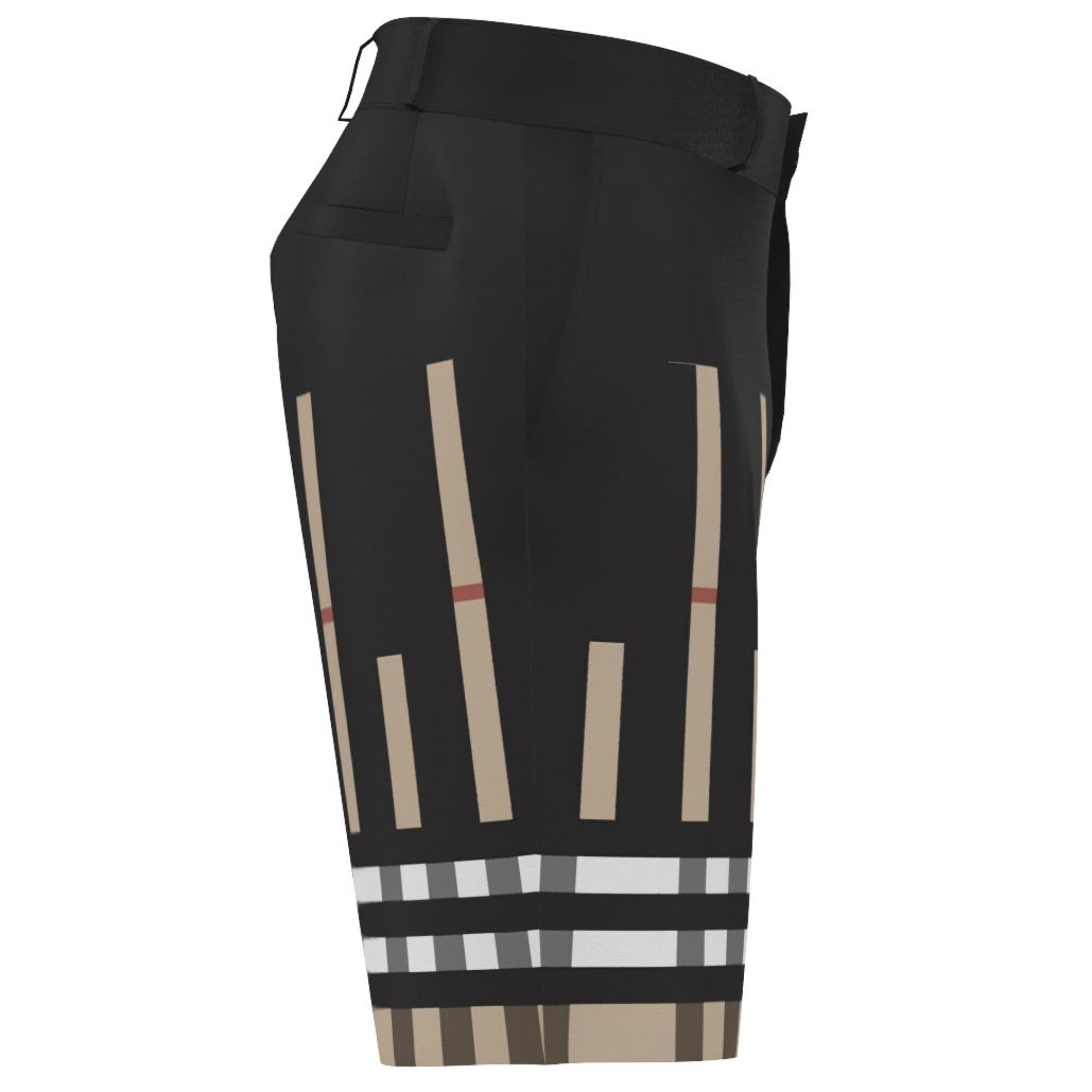 슬라이스 체크 실크 테일러드 쇼츠