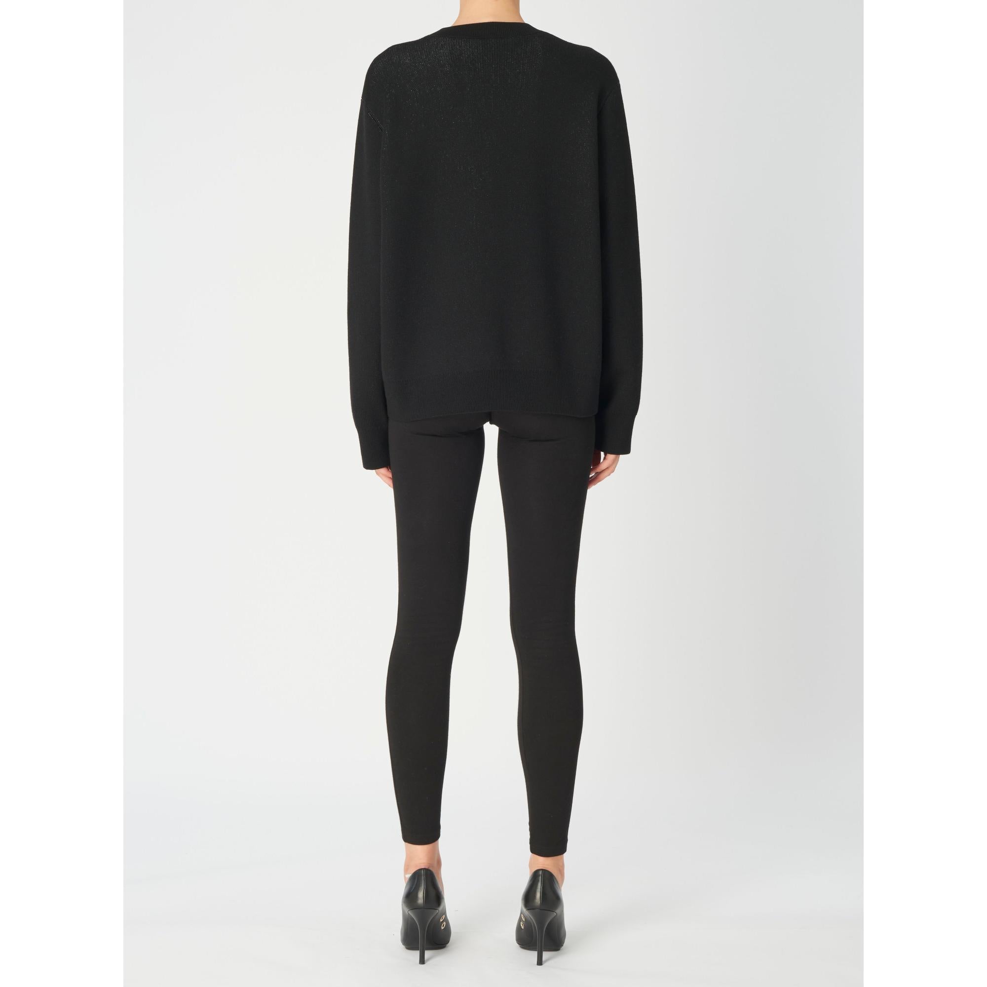 로고 울 코튼 자카드 오버사이즈 스웨터