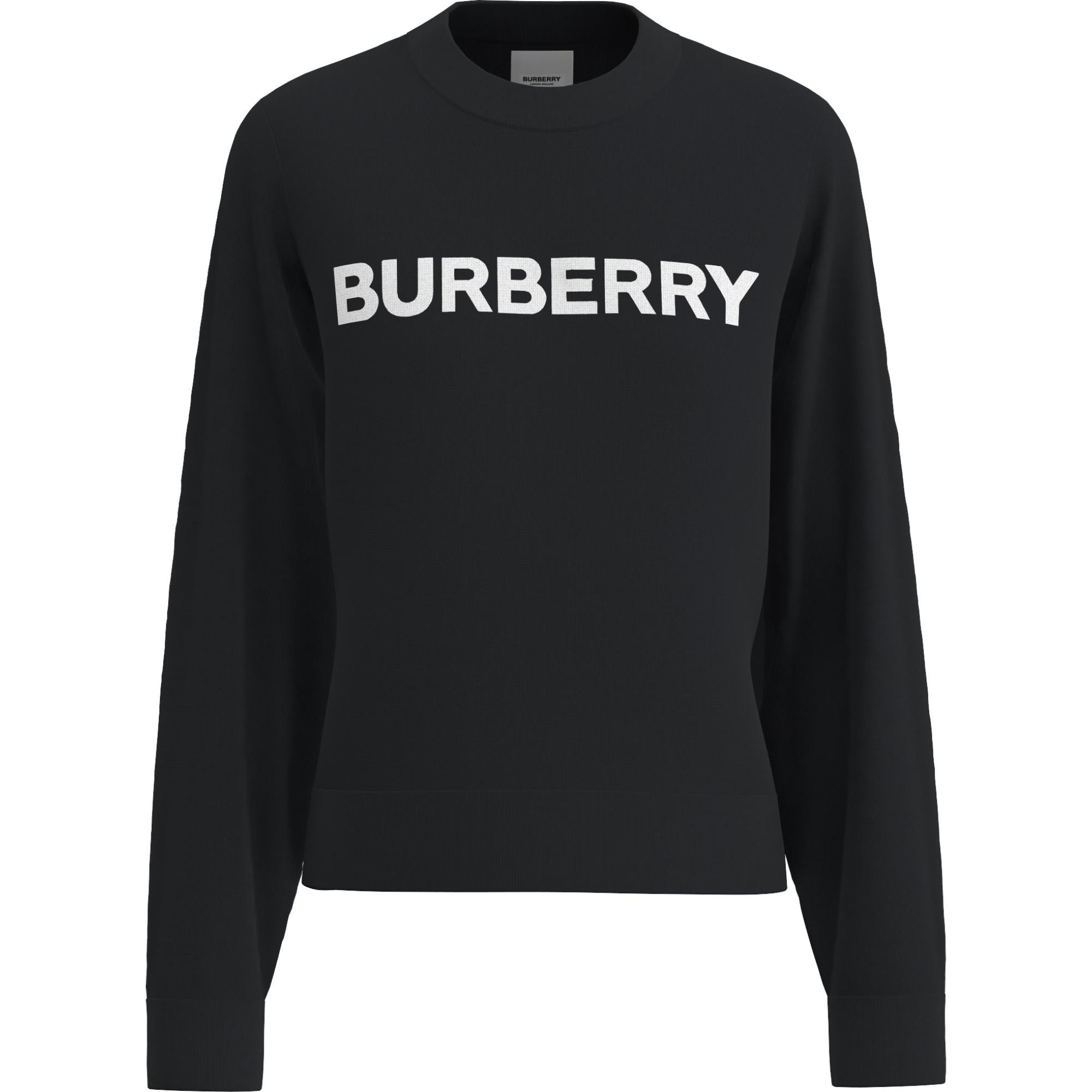 로고 울 코튼 자카드 오버사이즈 스웨터