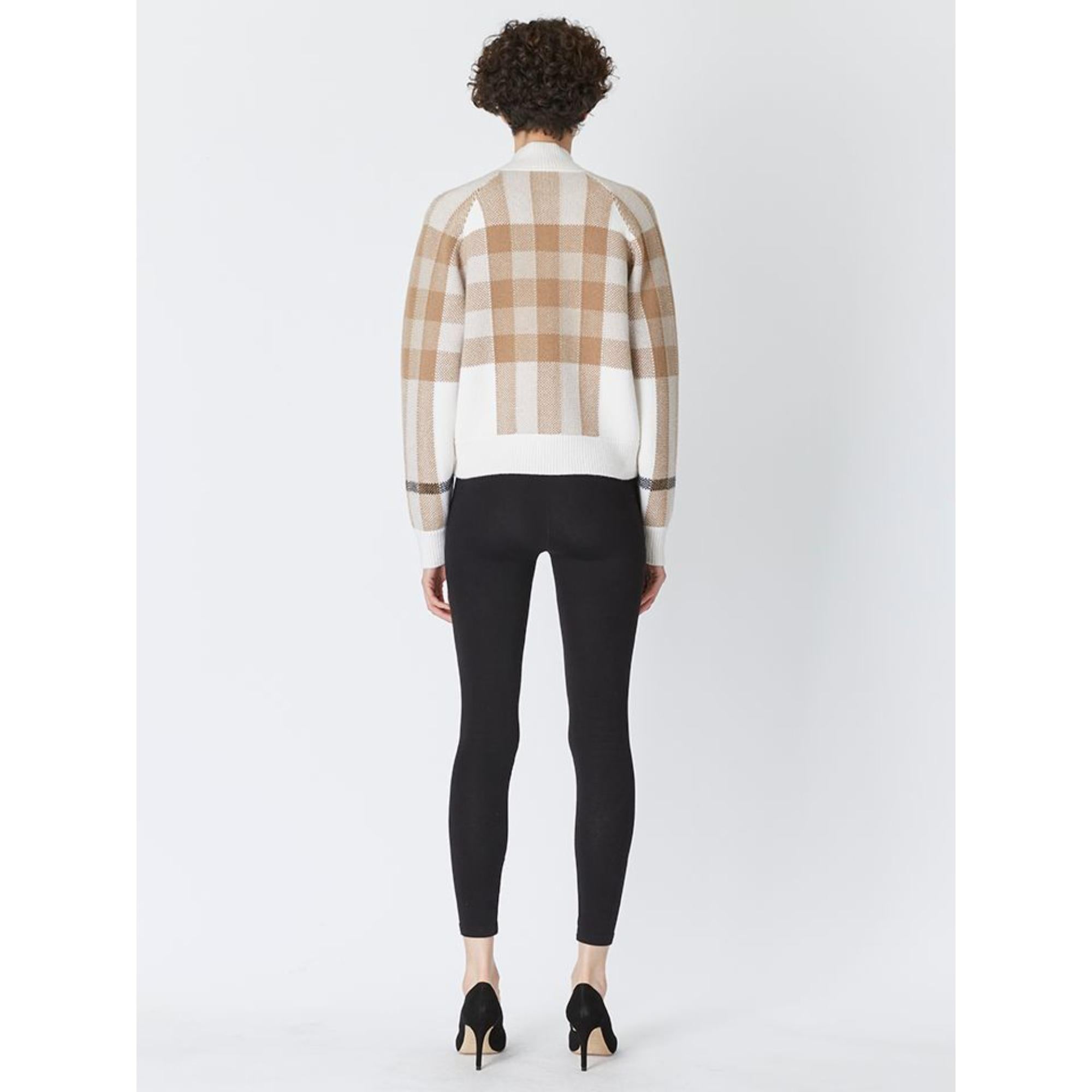 체크 인타르시아 울 캐시미어 보머 재킷