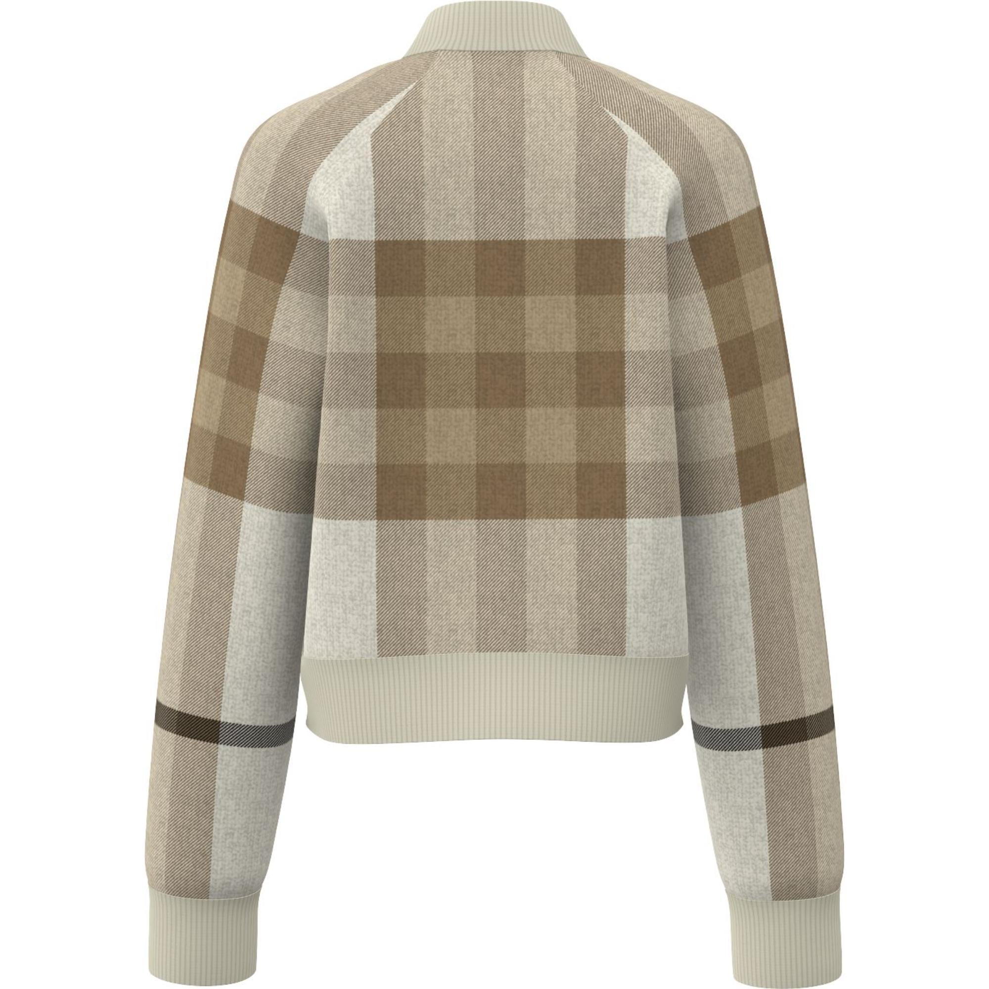 체크 인타르시아 울 캐시미어 보머 재킷