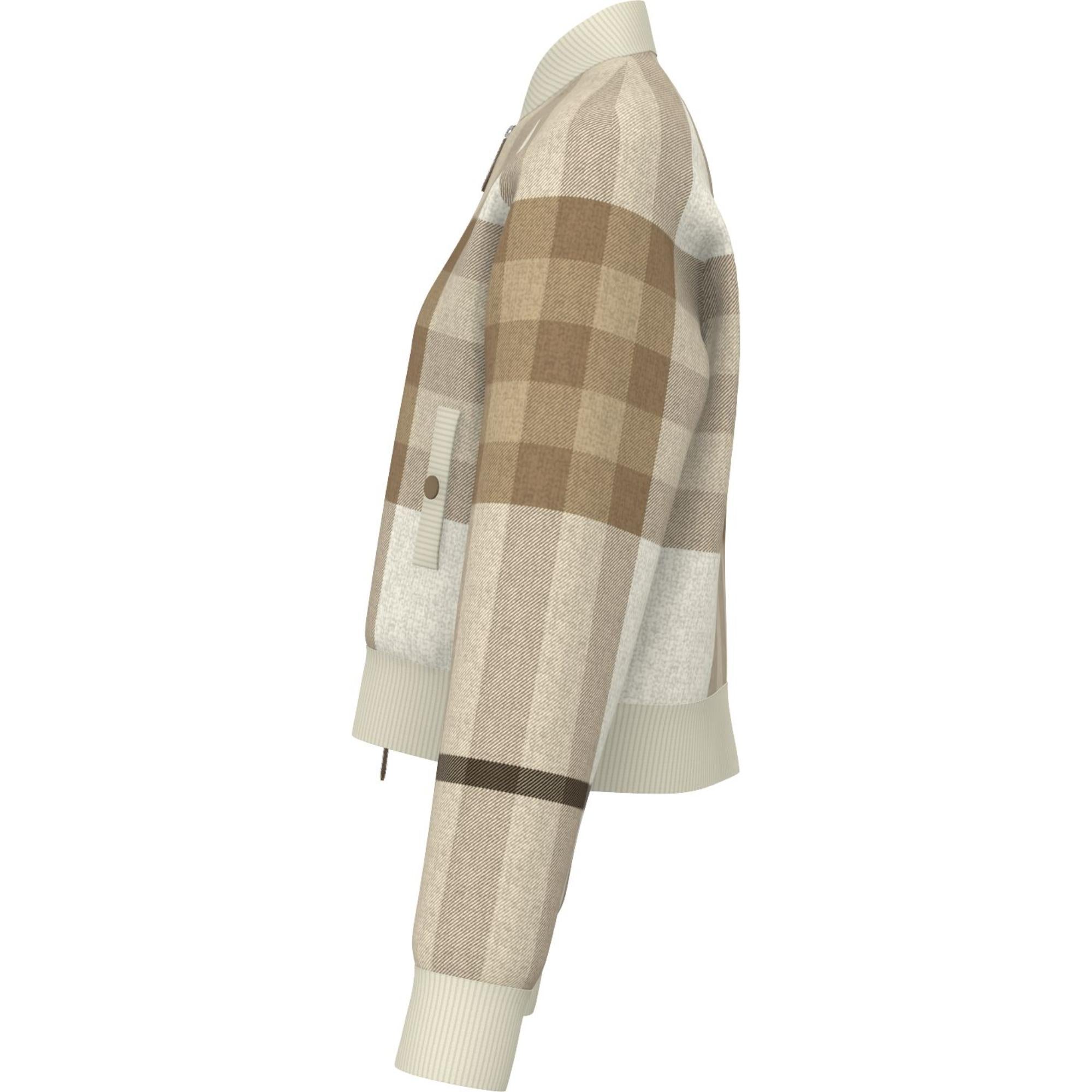 체크 인타르시아 울 캐시미어 보머 재킷