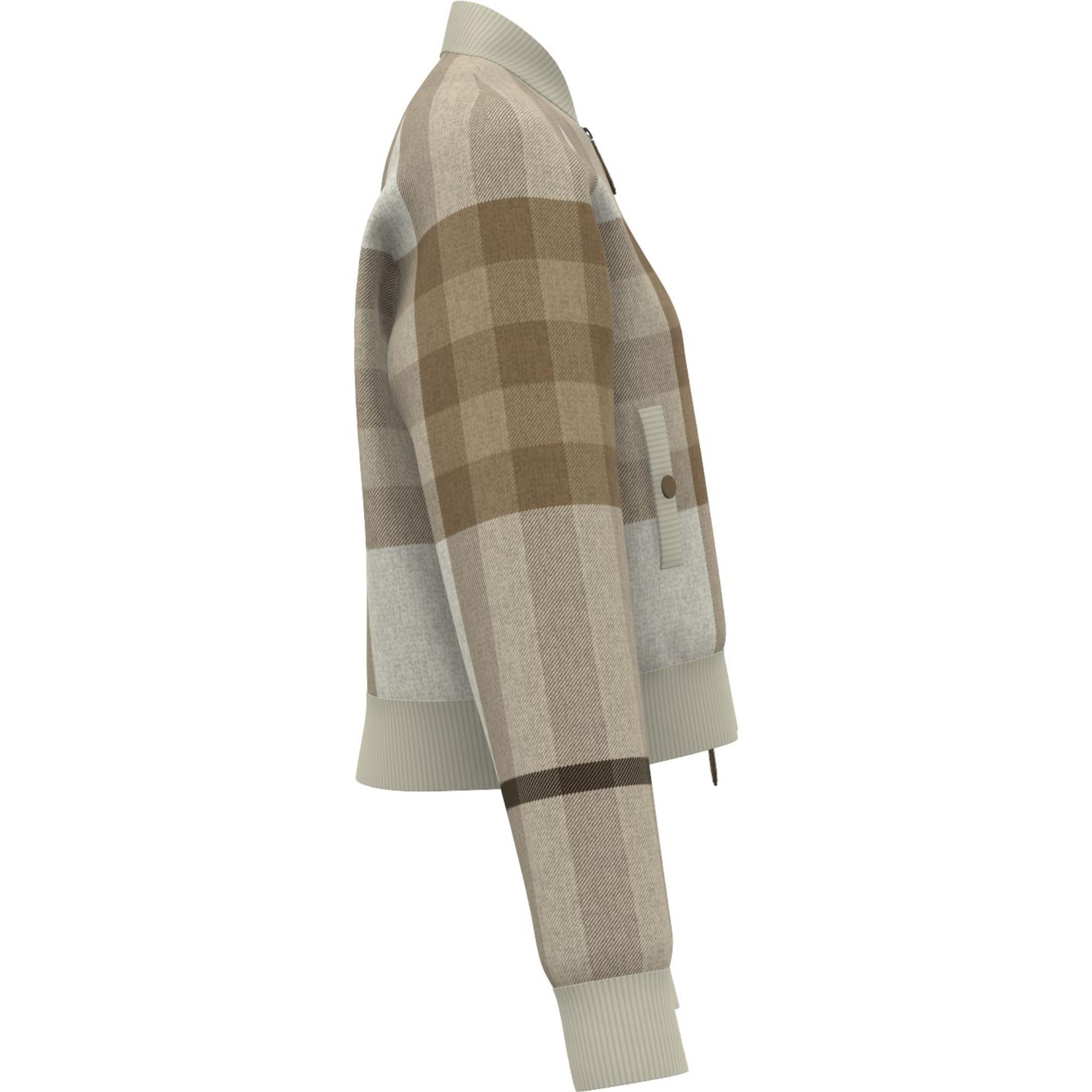 체크 인타르시아 울 캐시미어 보머 재킷