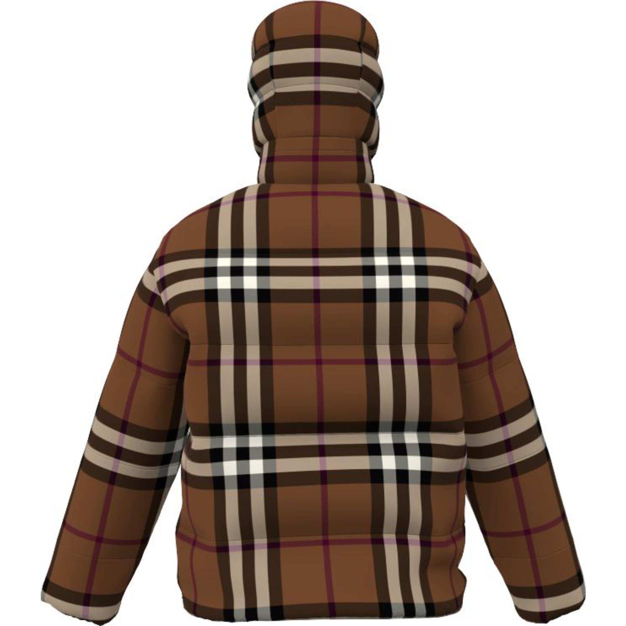 팩어웨이 후드 체크 나일론 리버시블 퍼퍼 재킷