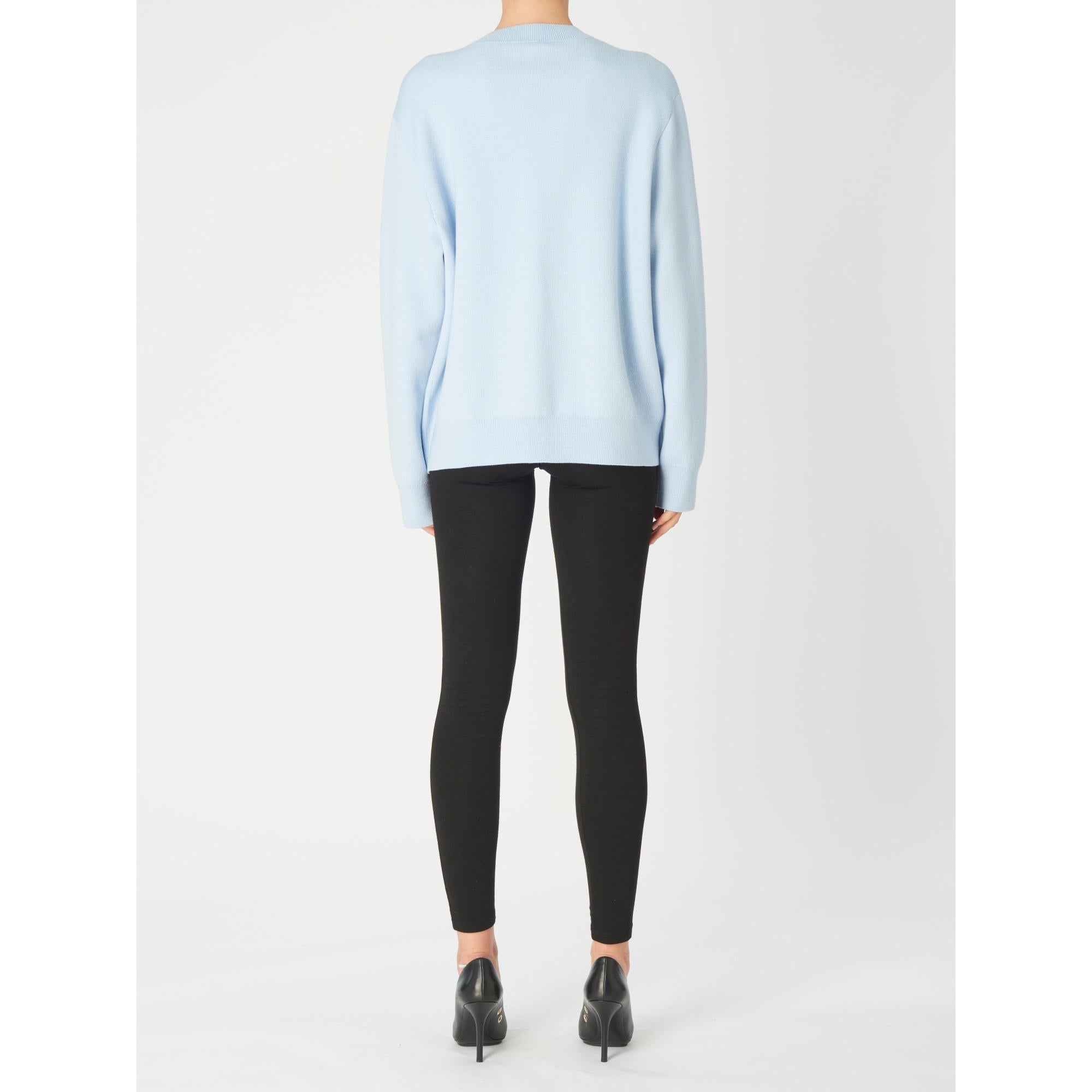 로고 울 코튼 자카드 오버사이즈 카디건