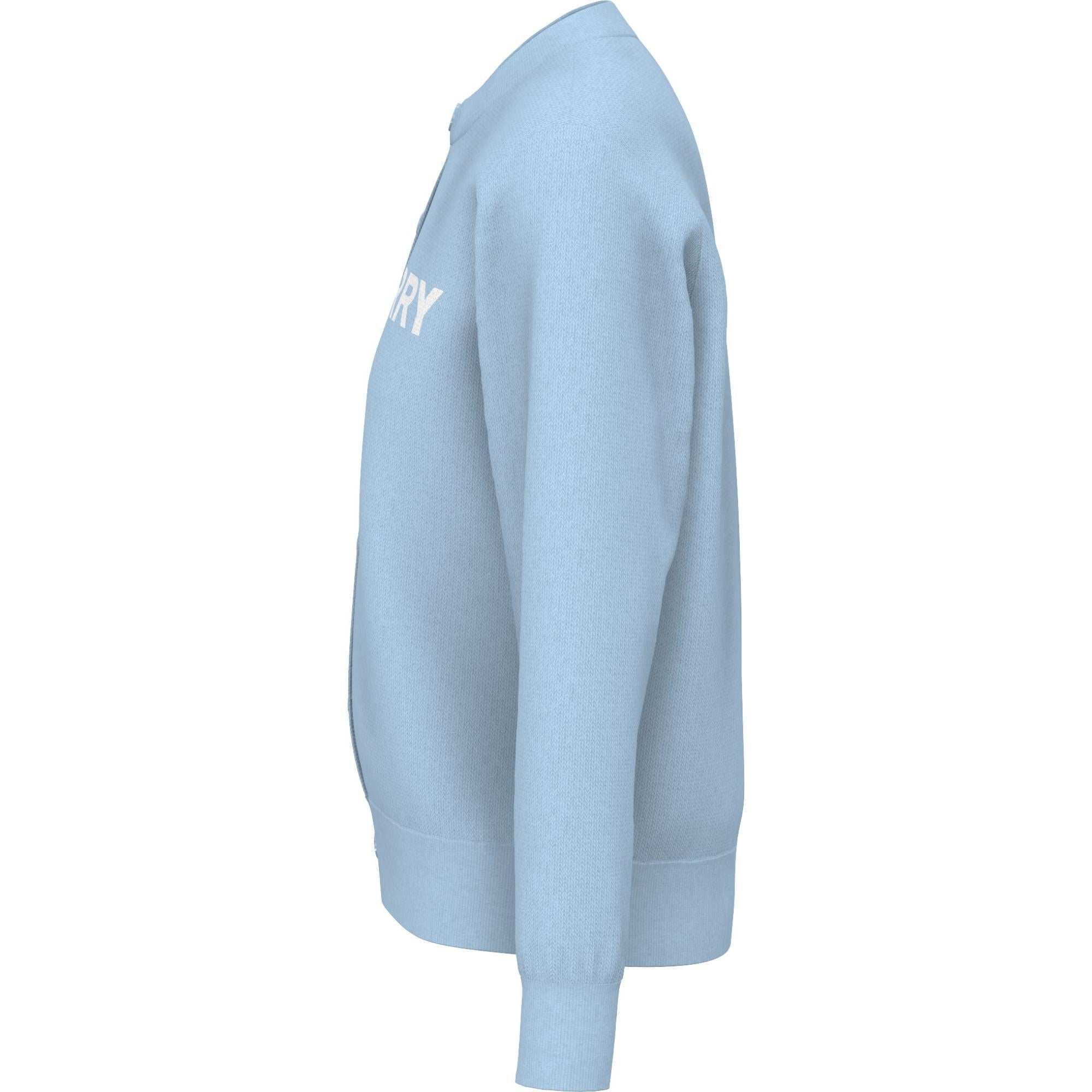 로고 울 코튼 자카드 오버사이즈 카디건