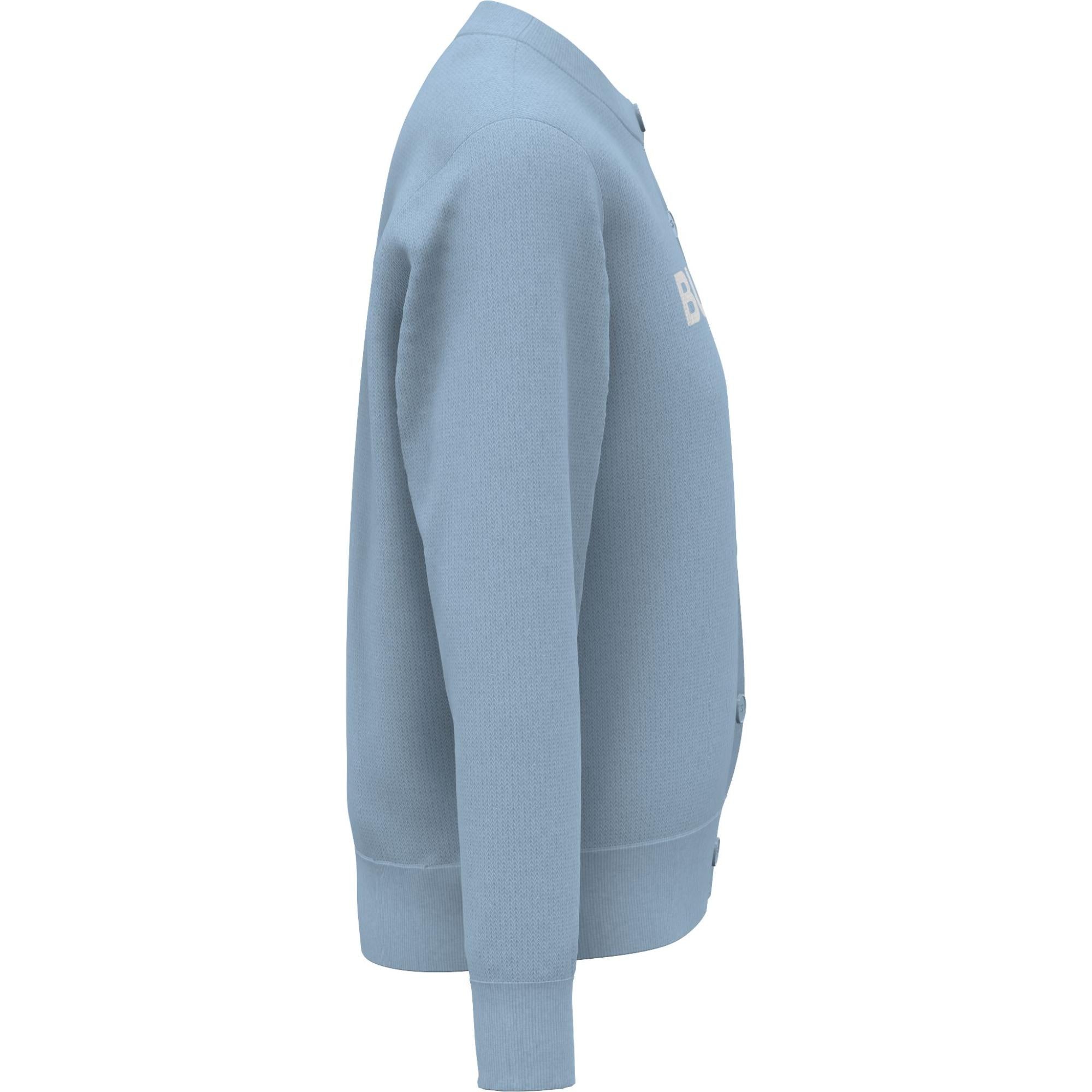 로고 울 코튼 자카드 오버사이즈 카디건