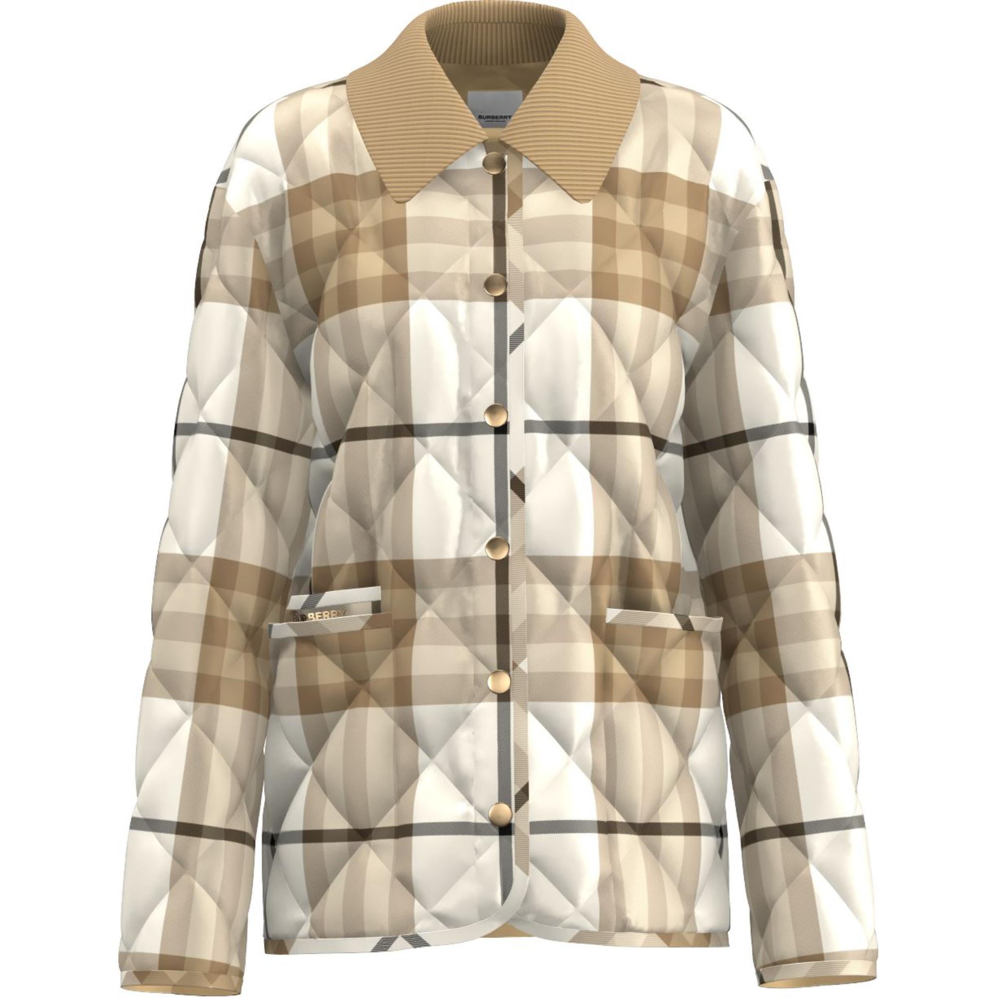 코듀로이 칼라 다이아몬드 퀼팅 울 반 재킷