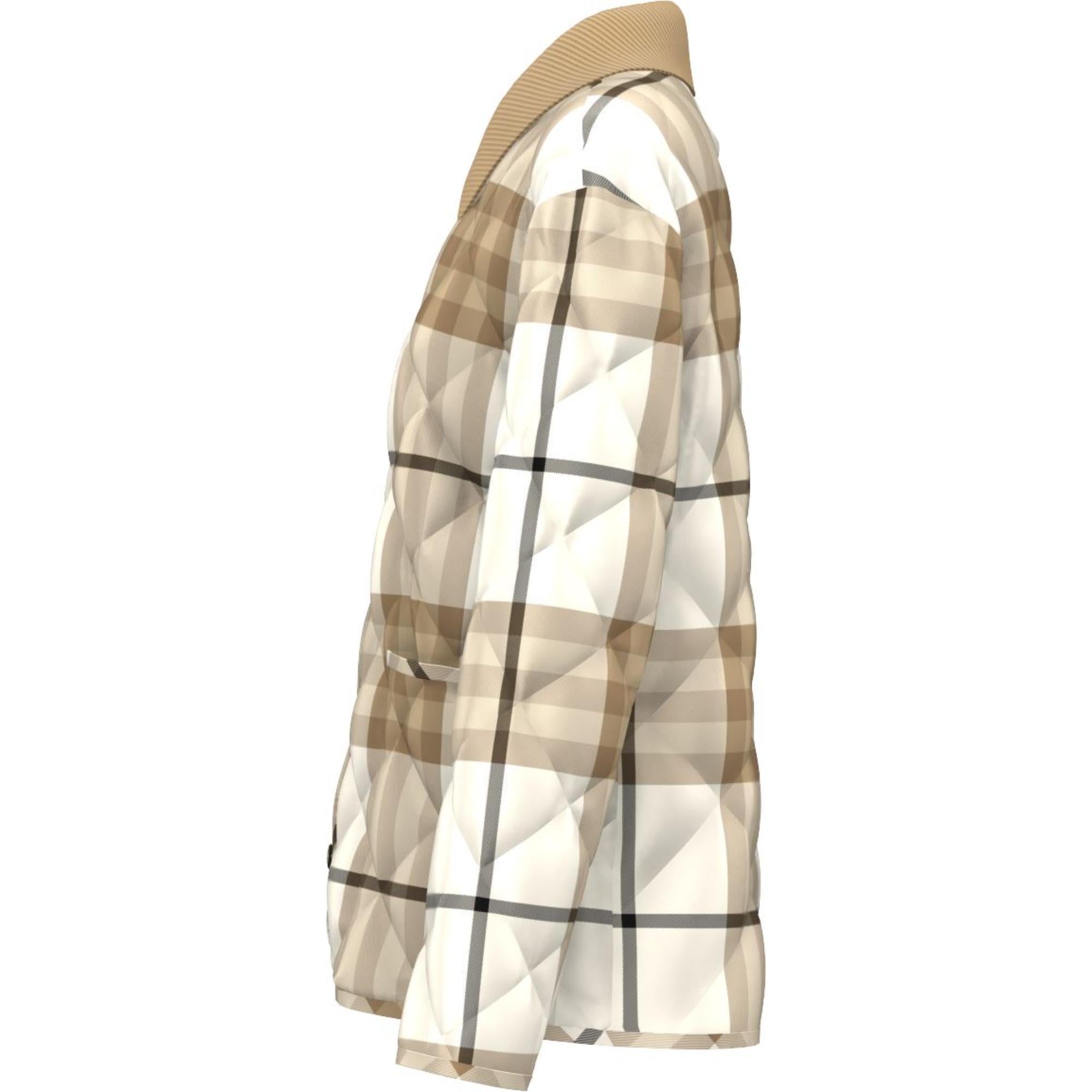 코듀로이 칼라 다이아몬드 퀼팅 울 반 재킷