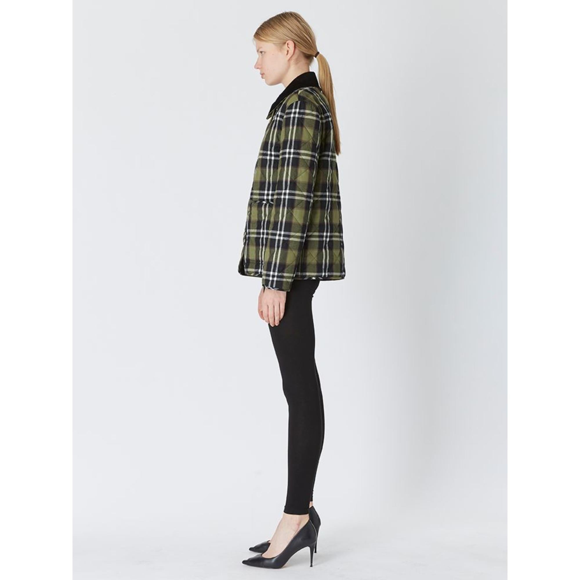 코듀로이 칼라 다이아몬드 퀼팅 울 반 재킷