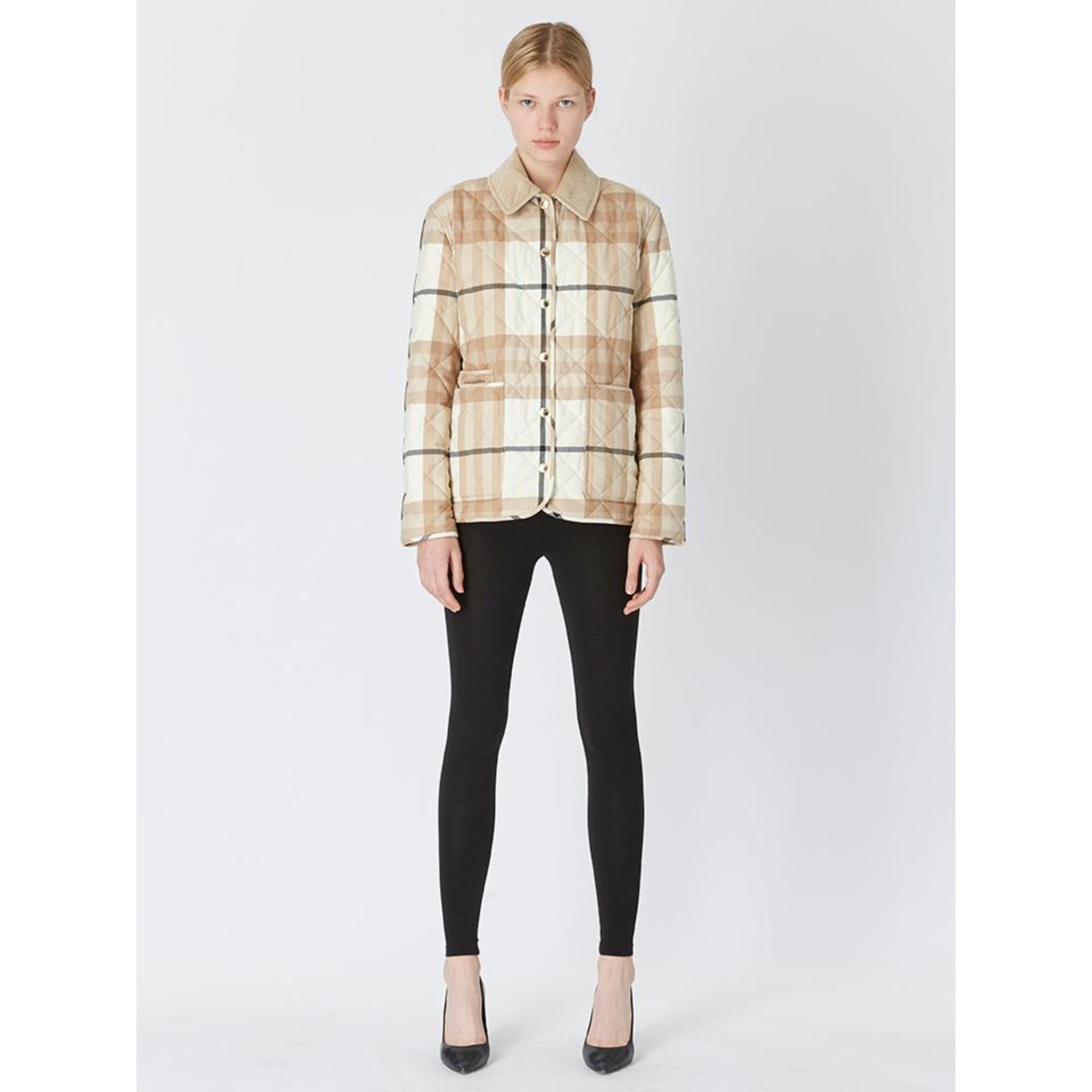 코듀로이 칼라 다이아몬드 퀼팅 울 반 재킷