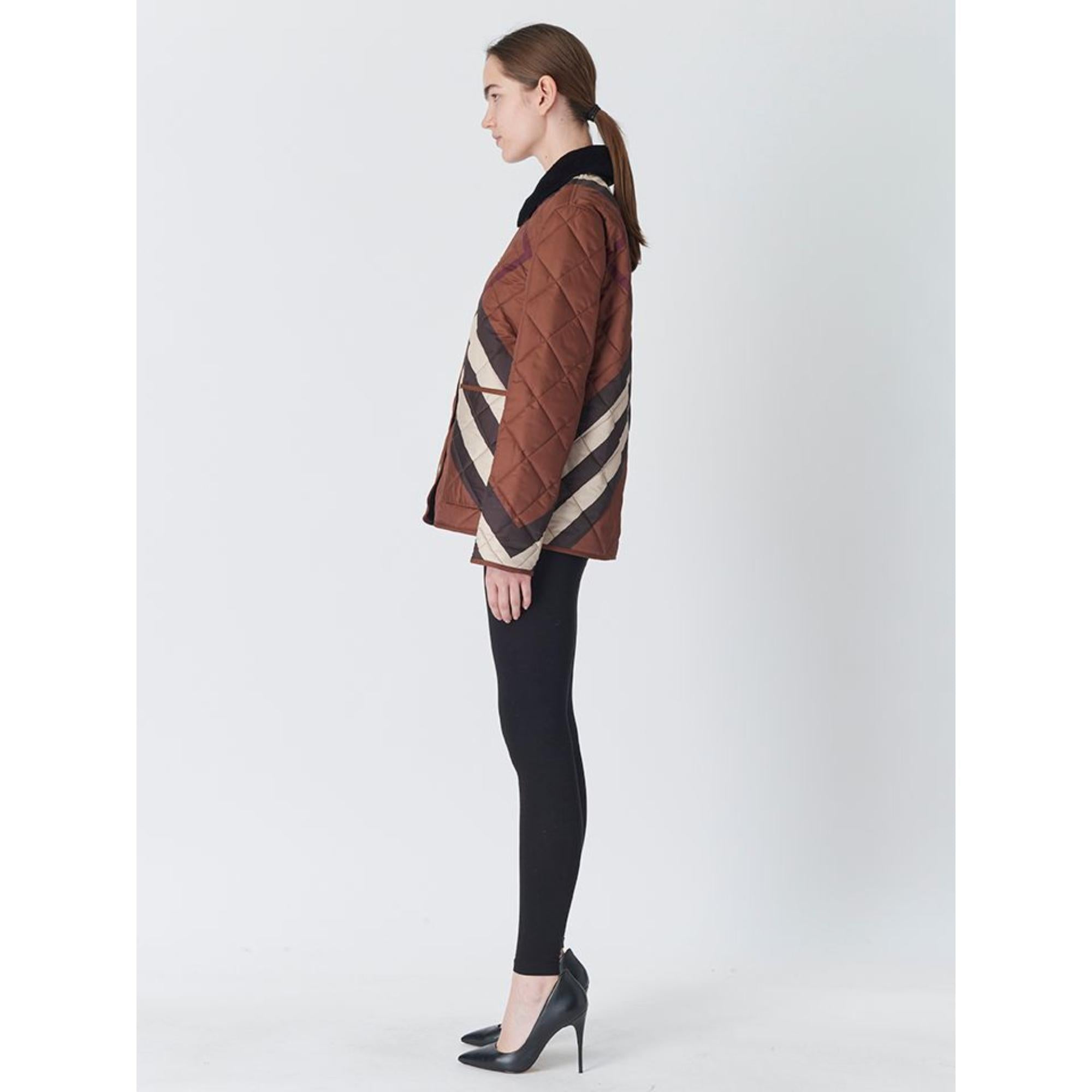 쉐브론 체크 다이아몬드 퀼팅 재킷