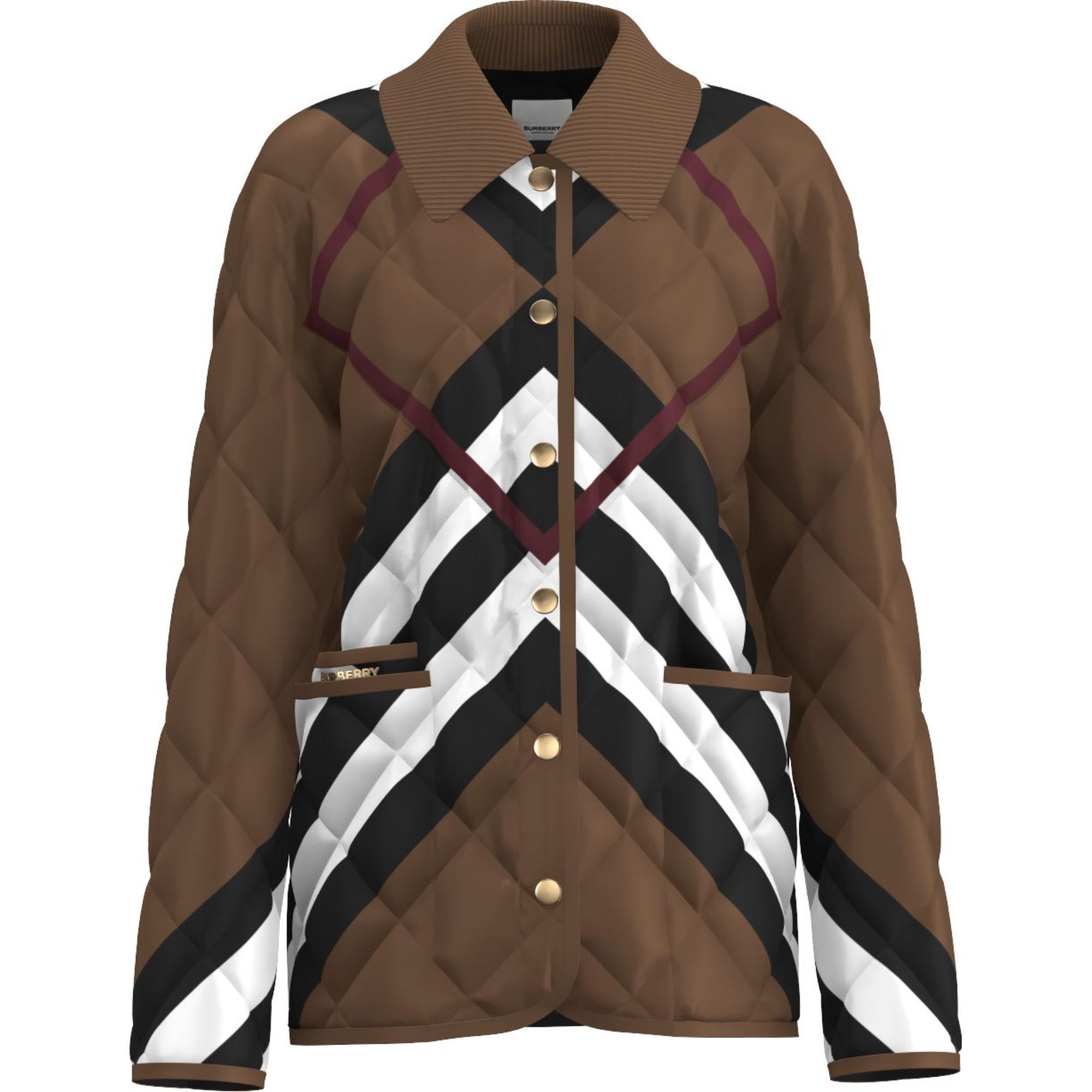 쉐브론 체크 다이아몬드 퀼팅 재킷