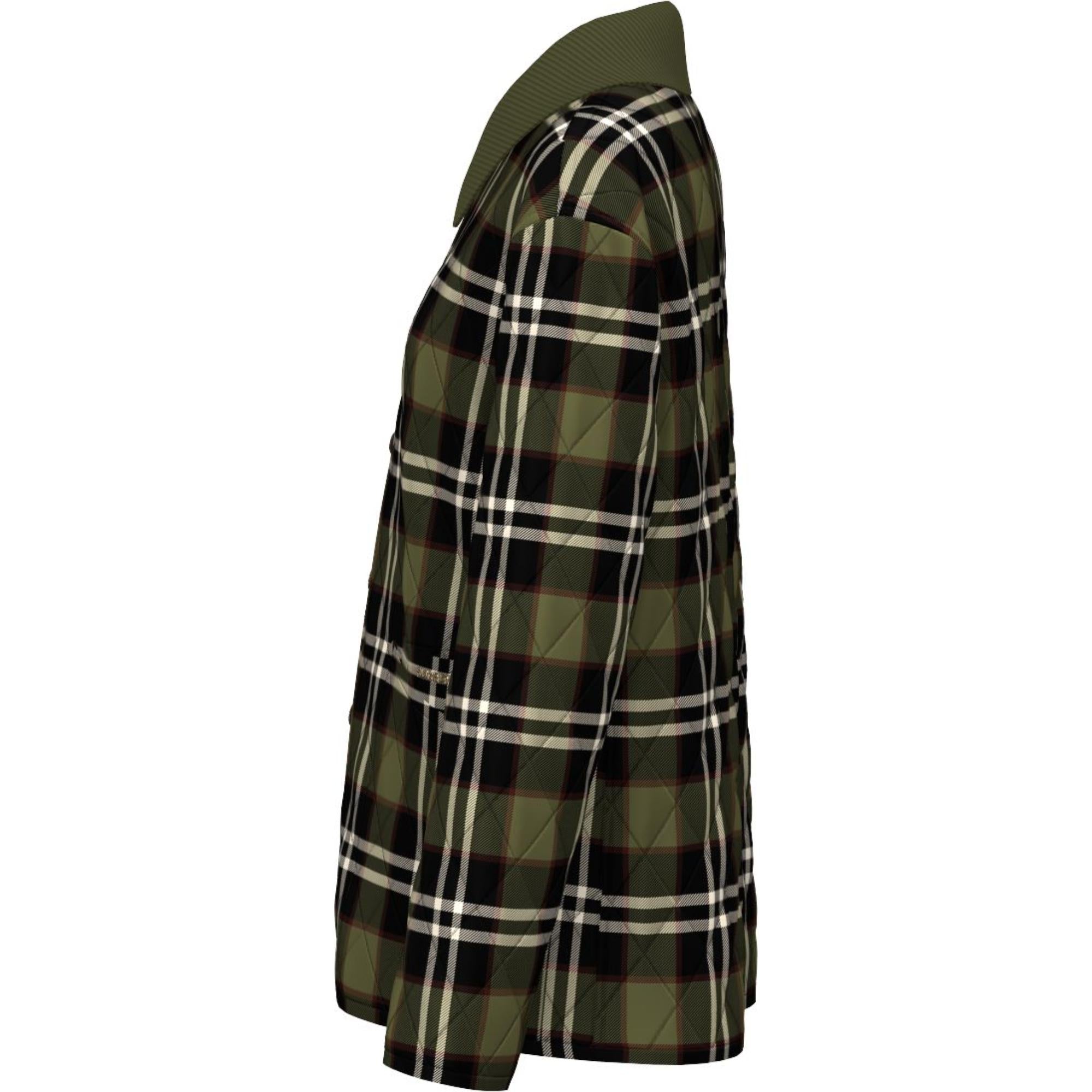 코듀로이 칼라 다이아몬드 퀼팅 울 반 재킷