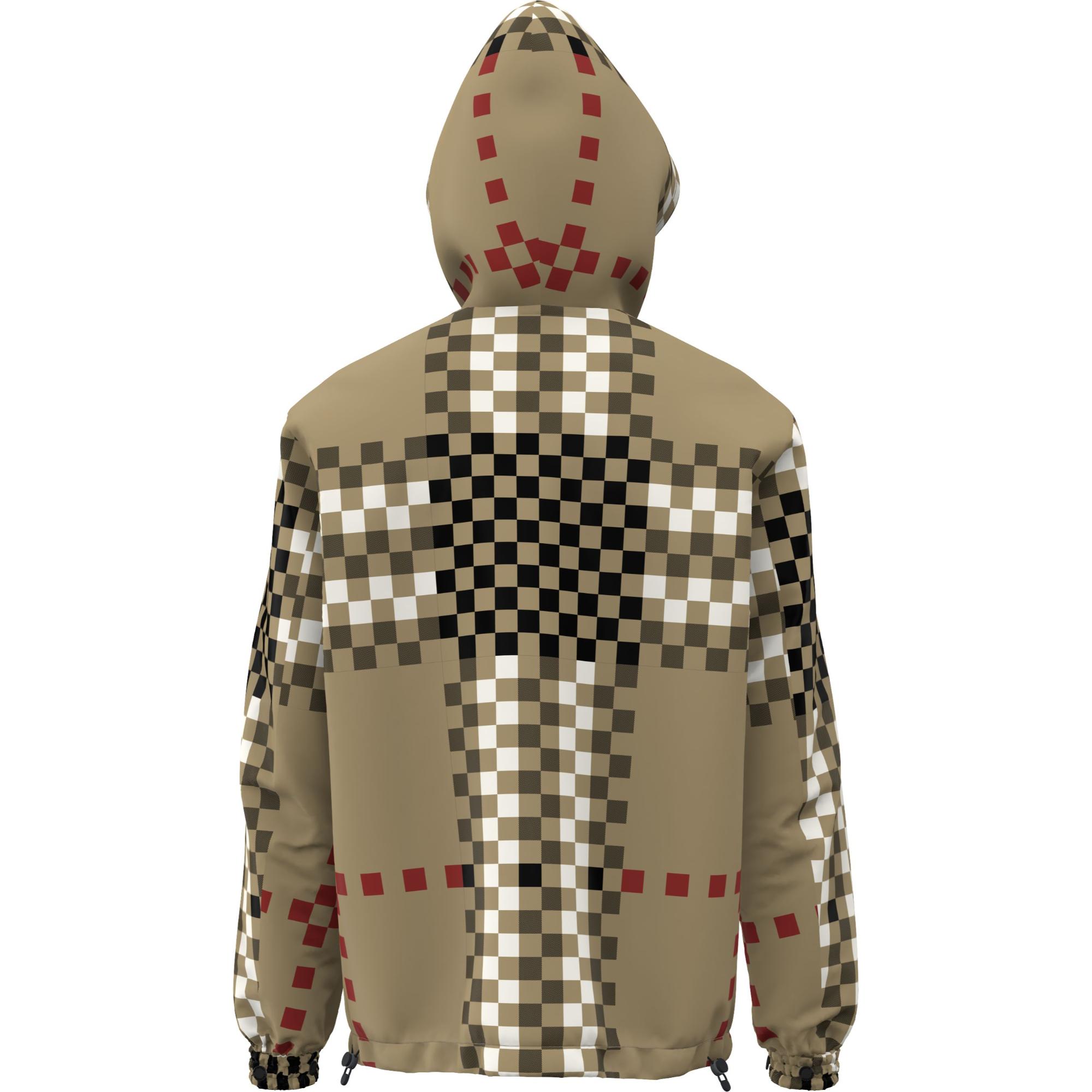 픽셀 체크 나일론 후드 재킷