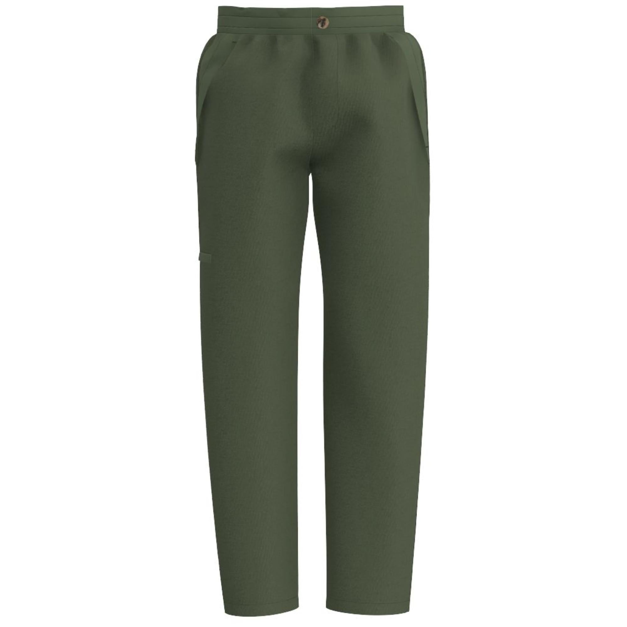 컨트라스트 트리밍 코튼 트윌 팬츠