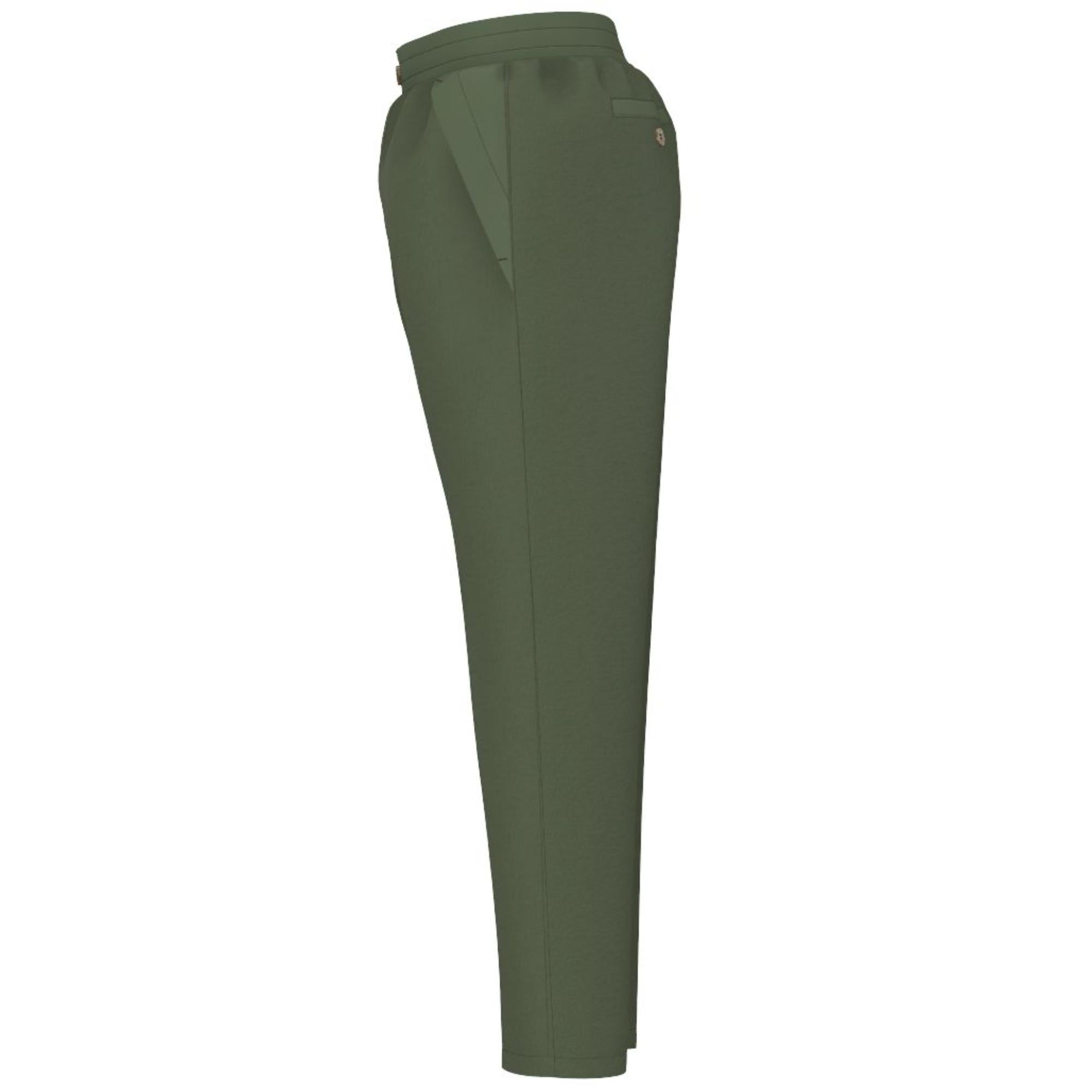 컨트라스트 트리밍 코튼 트윌 팬츠