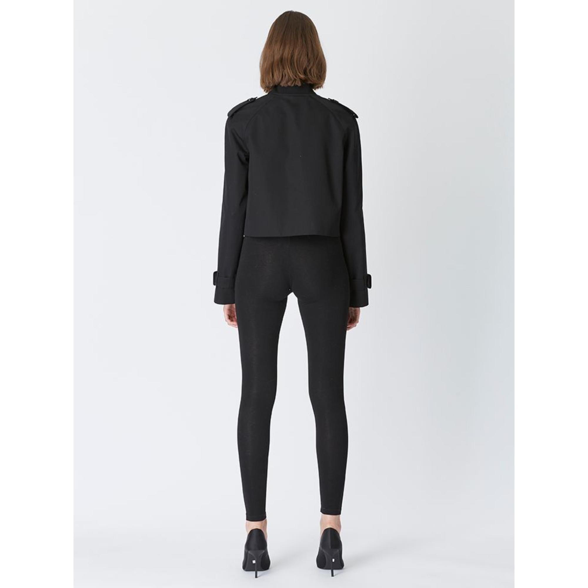 코튼 개버딘 크롭 트렌치코트