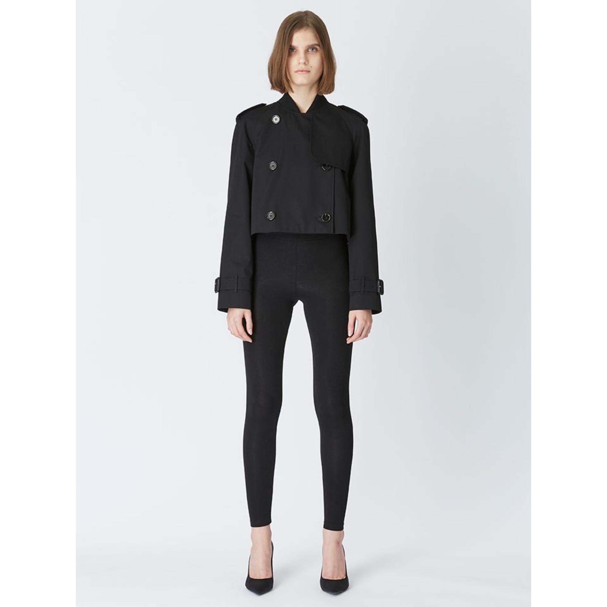 코튼 개버딘 크롭 트렌치코트