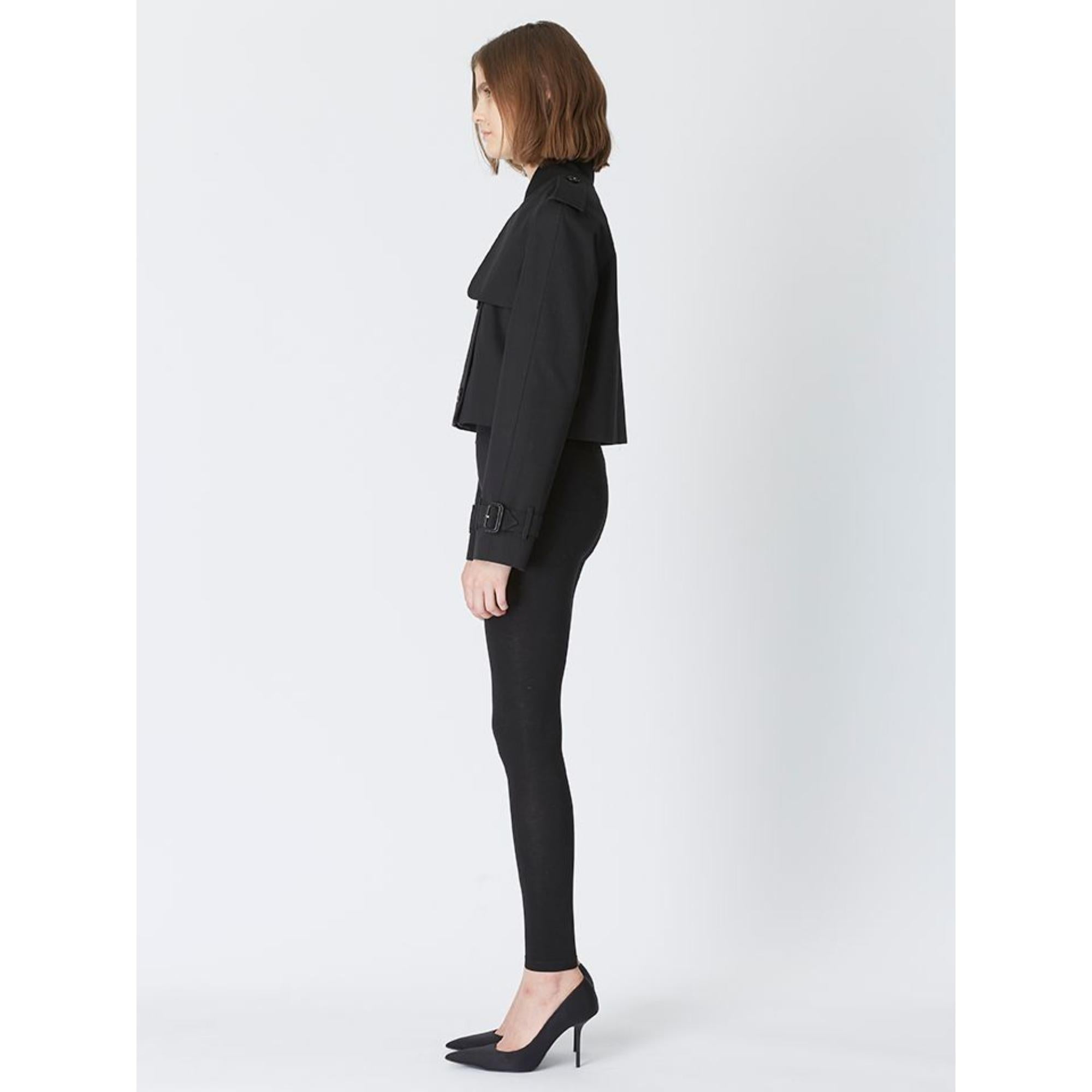 코튼 개버딘 크롭 트렌치코트