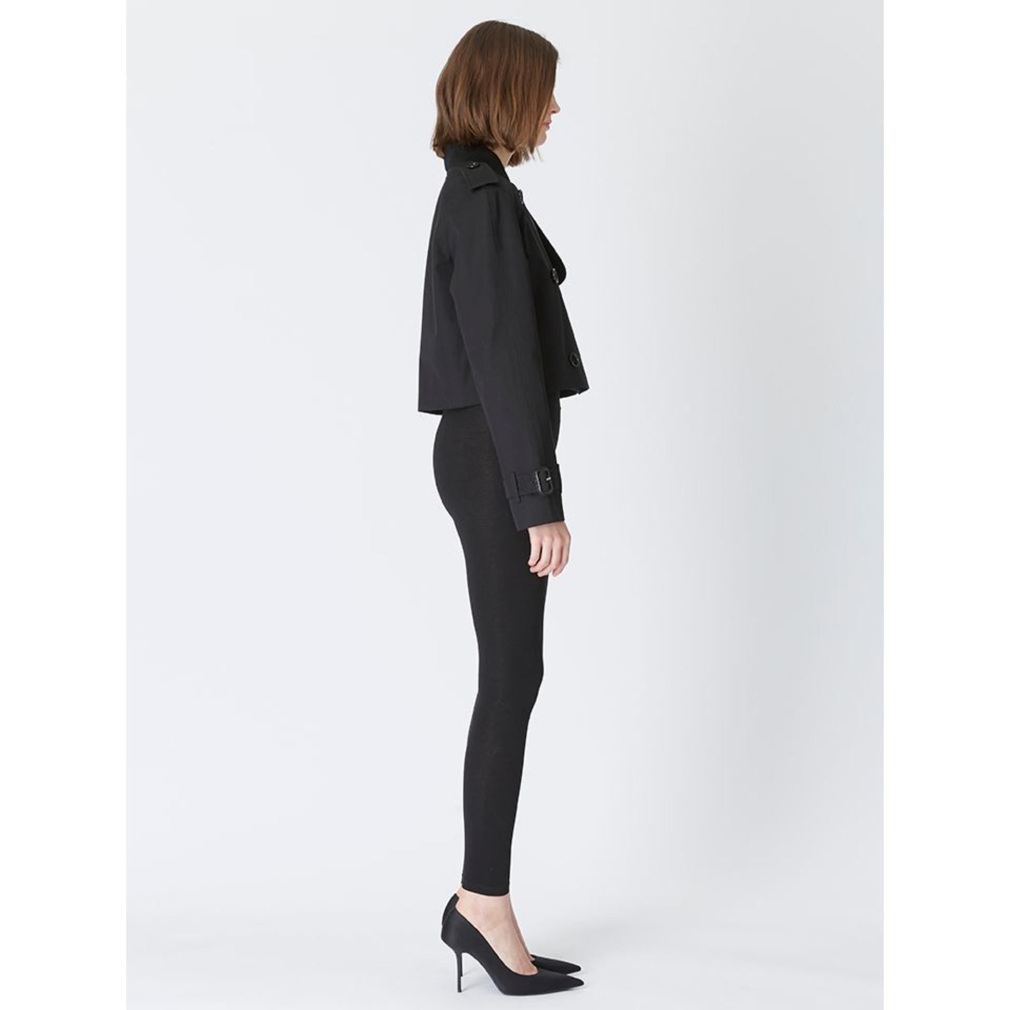 코튼 개버딘 크롭 트렌치코트