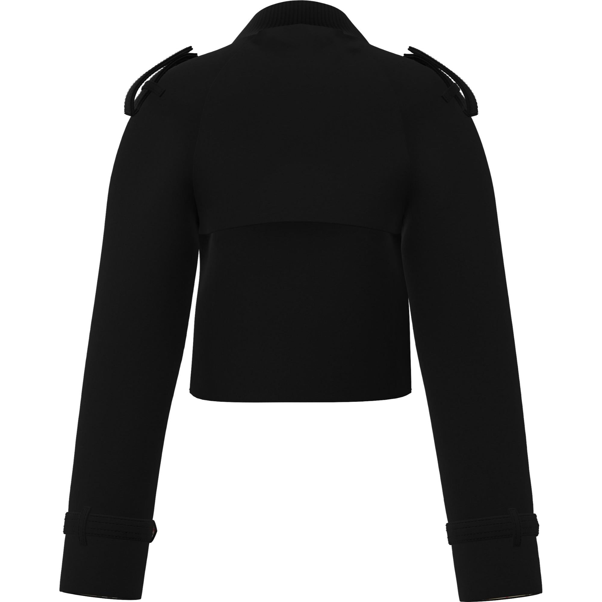 코튼 개버딘 크롭 트렌치코트