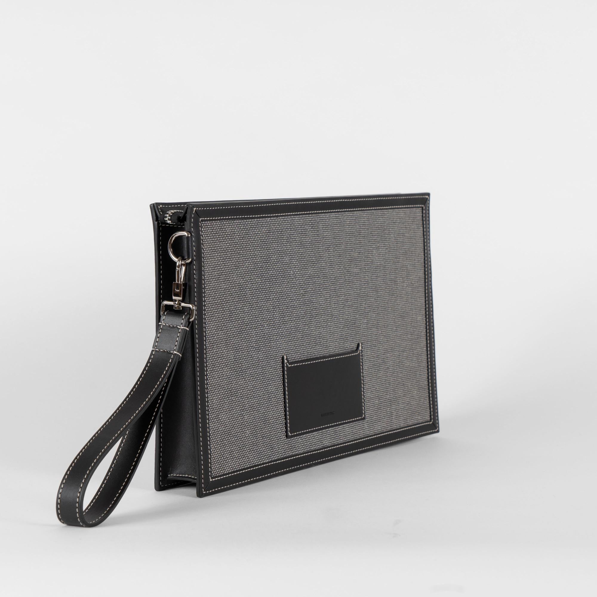 호스페리 프린트 코튼 캔버스 지퍼 파우치