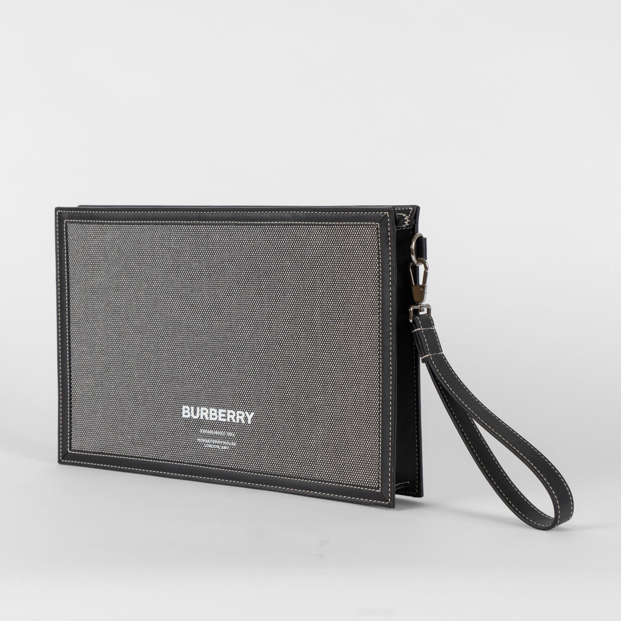 호스페리 프린트 코튼 캔버스 지퍼 파우치