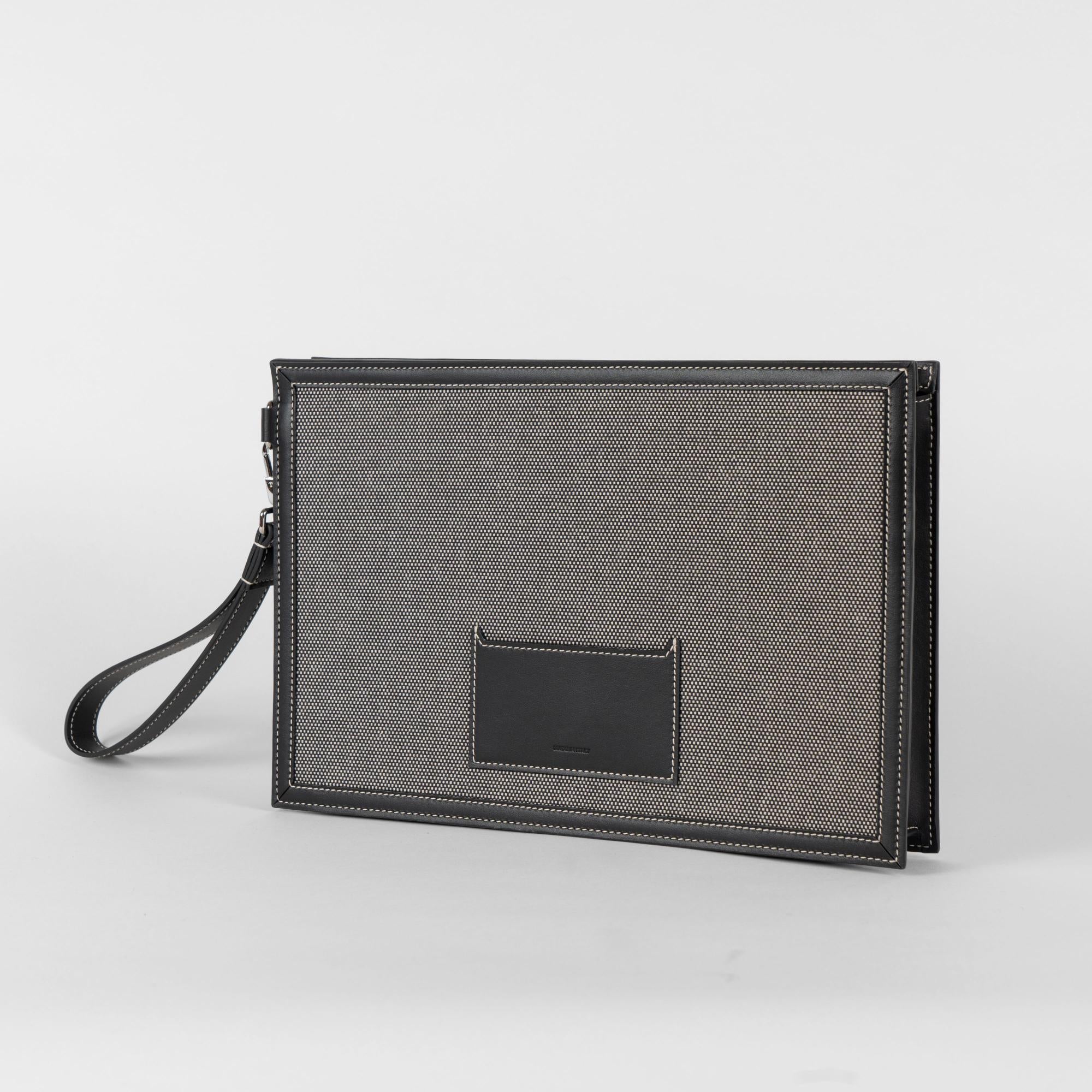 호스페리 프린트 코튼 캔버스 지퍼 파우치