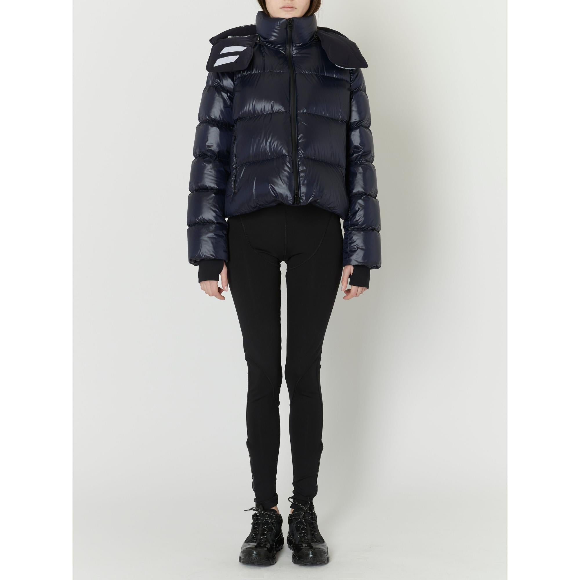 디태처블 후드 나일론 퍼퍼 재킷