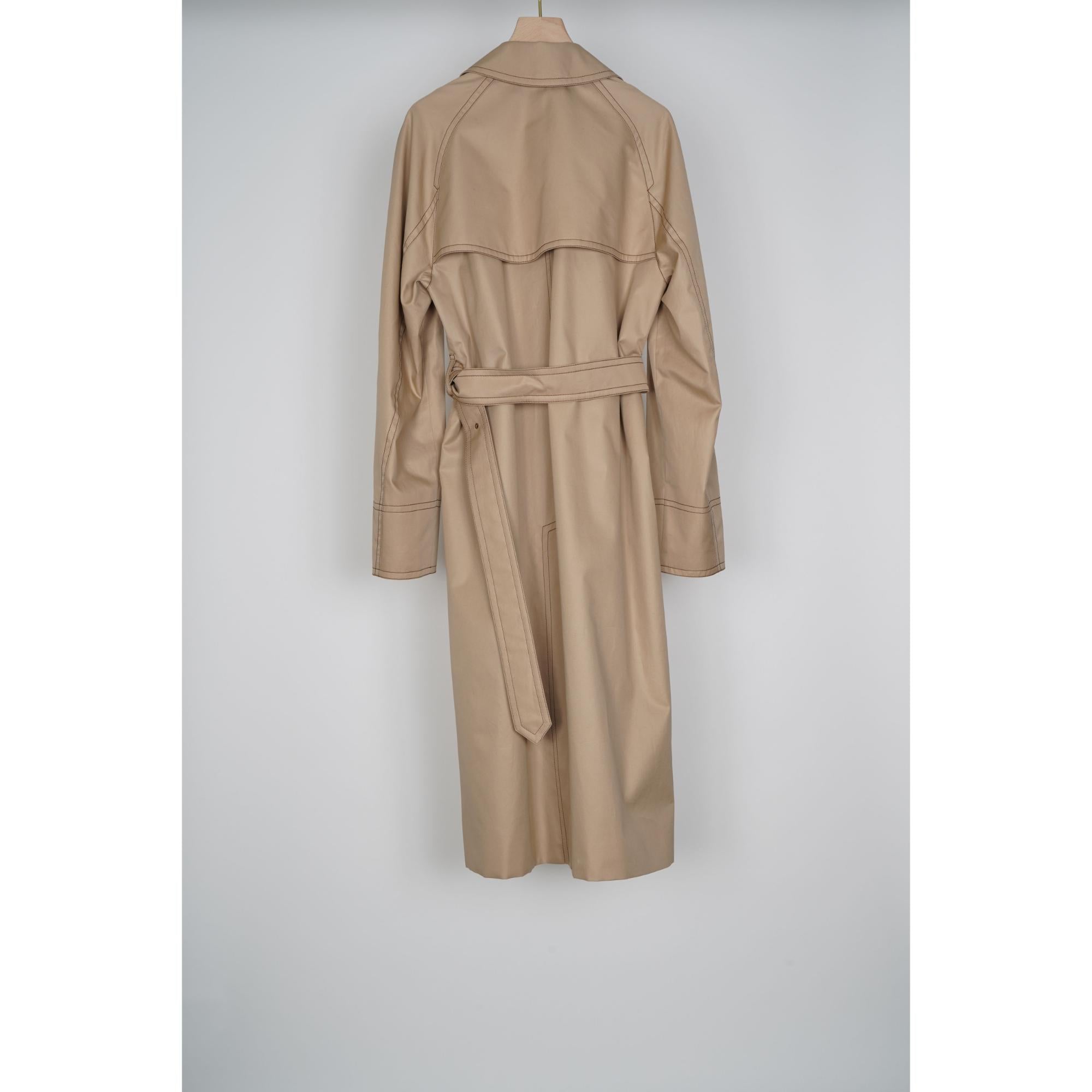 코튼 개버딘 벨트 카 코트