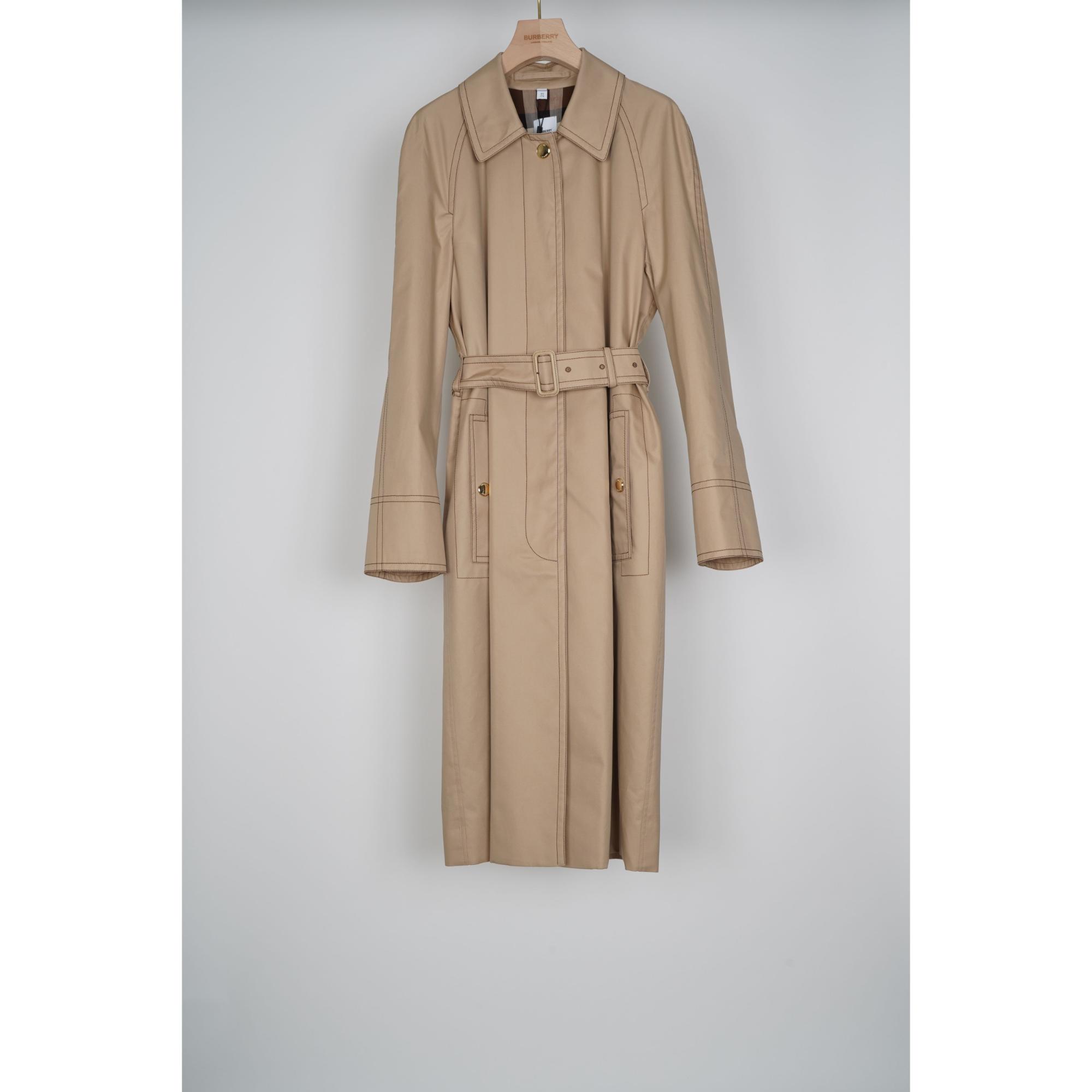 코튼 개버딘 벨트 카 코트