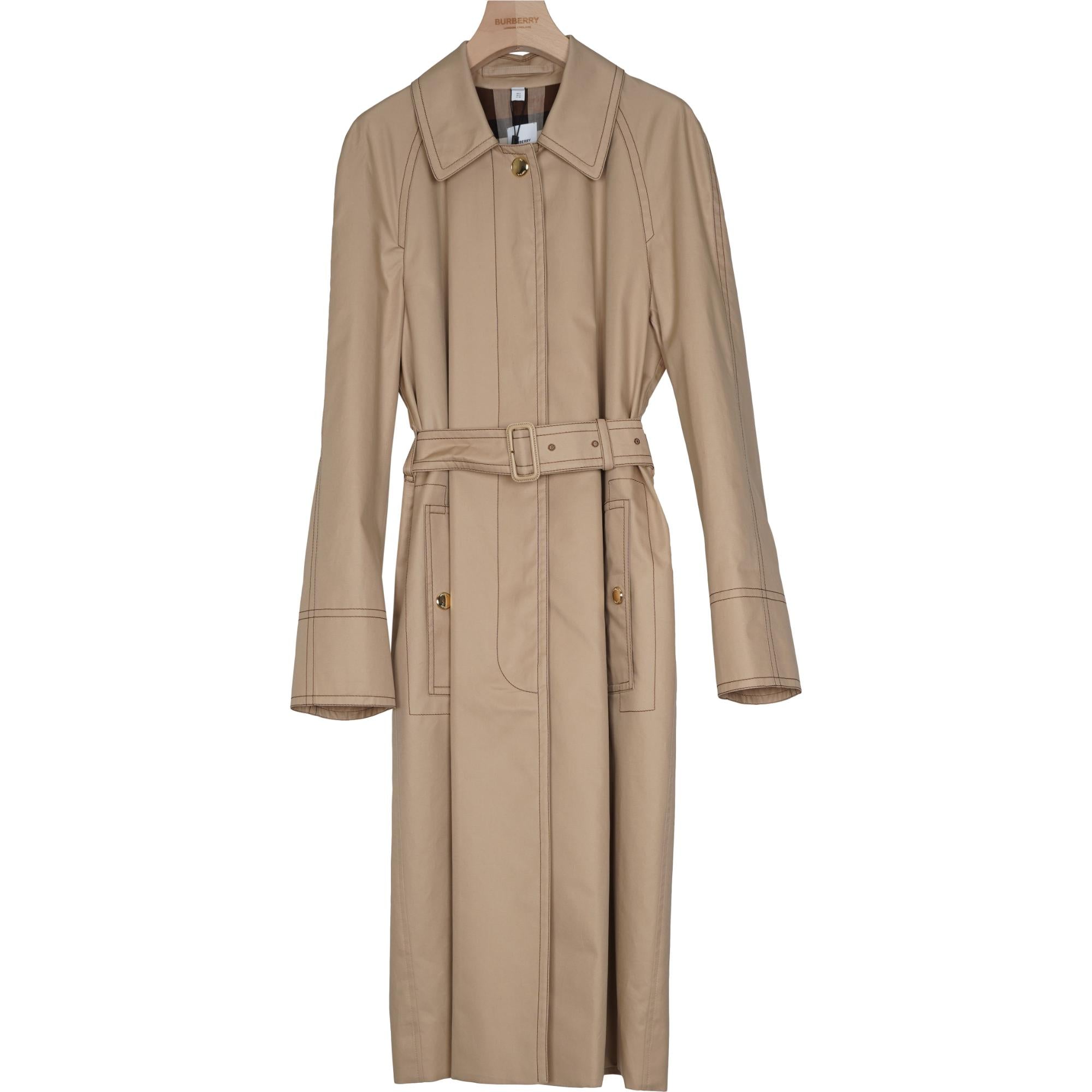 코튼 개버딘 벨트 카 코트