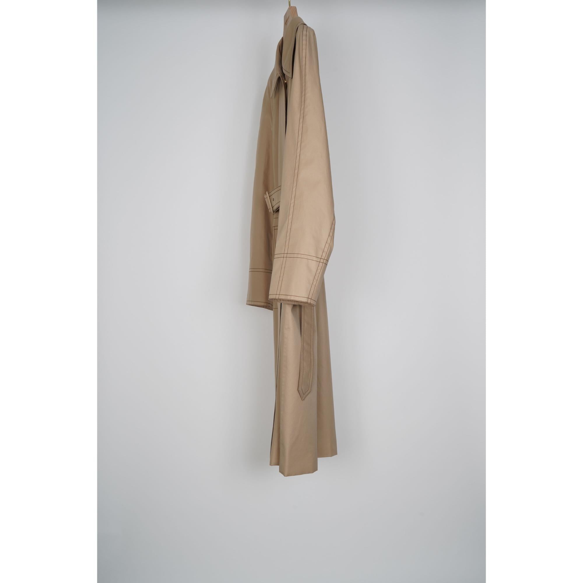 코튼 개버딘 벨트 카 코트