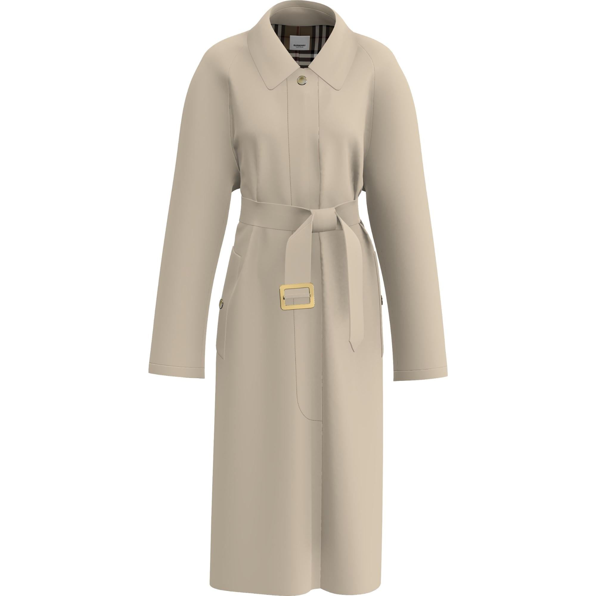 코튼 개버딘 벨트 카 코트