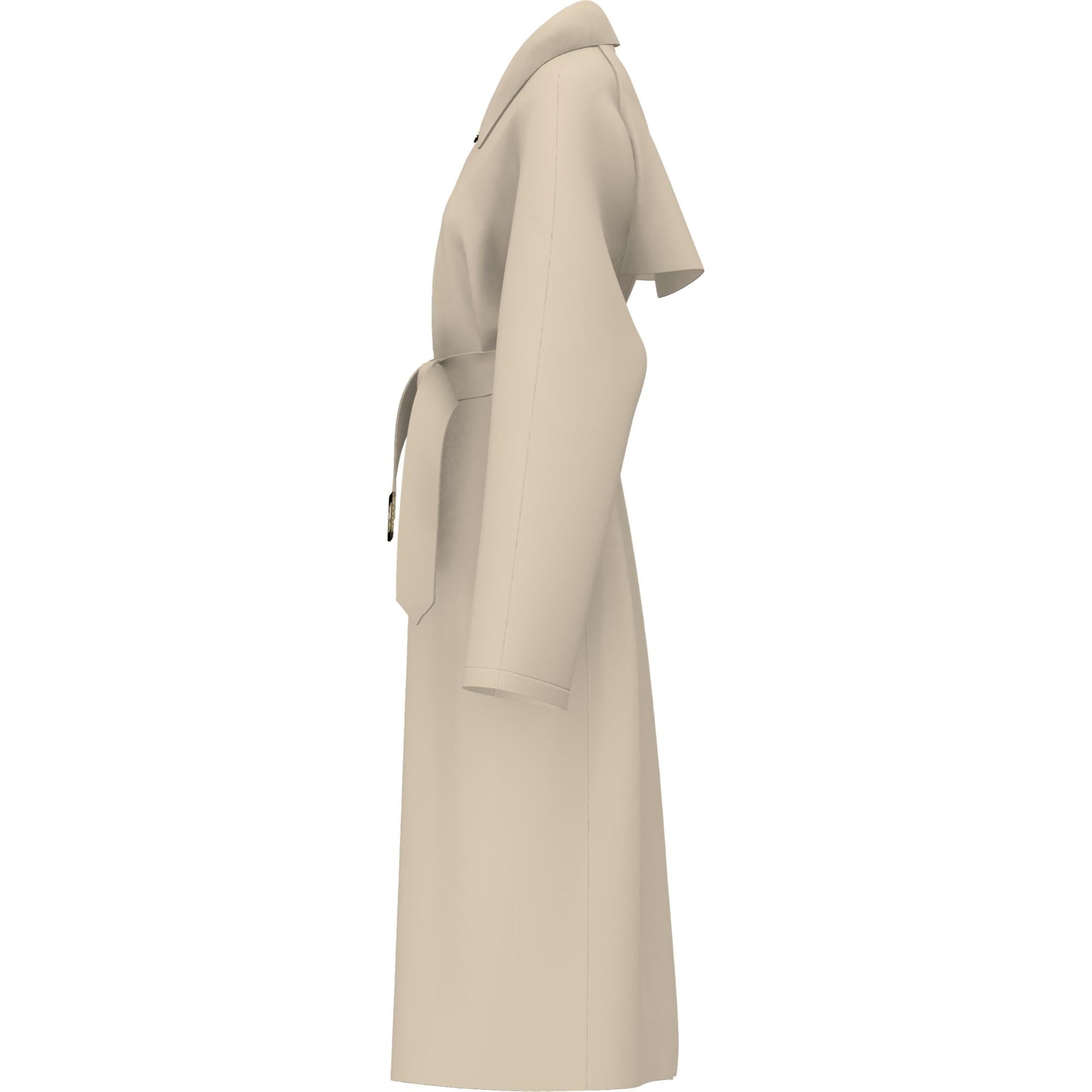 코튼 개버딘 벨트 카 코트